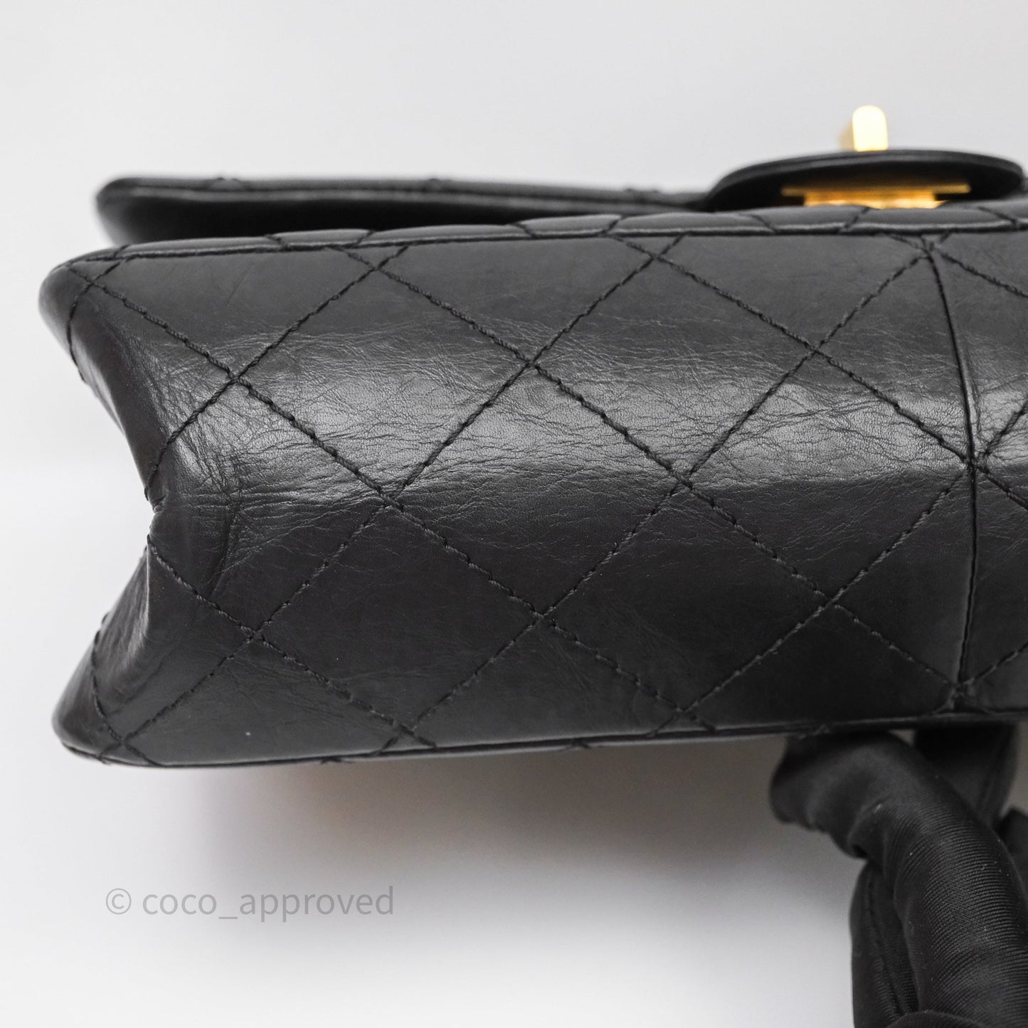 Chanel Quilted Reissue 226 Aged Calfskin Black Aged Gold Hardware