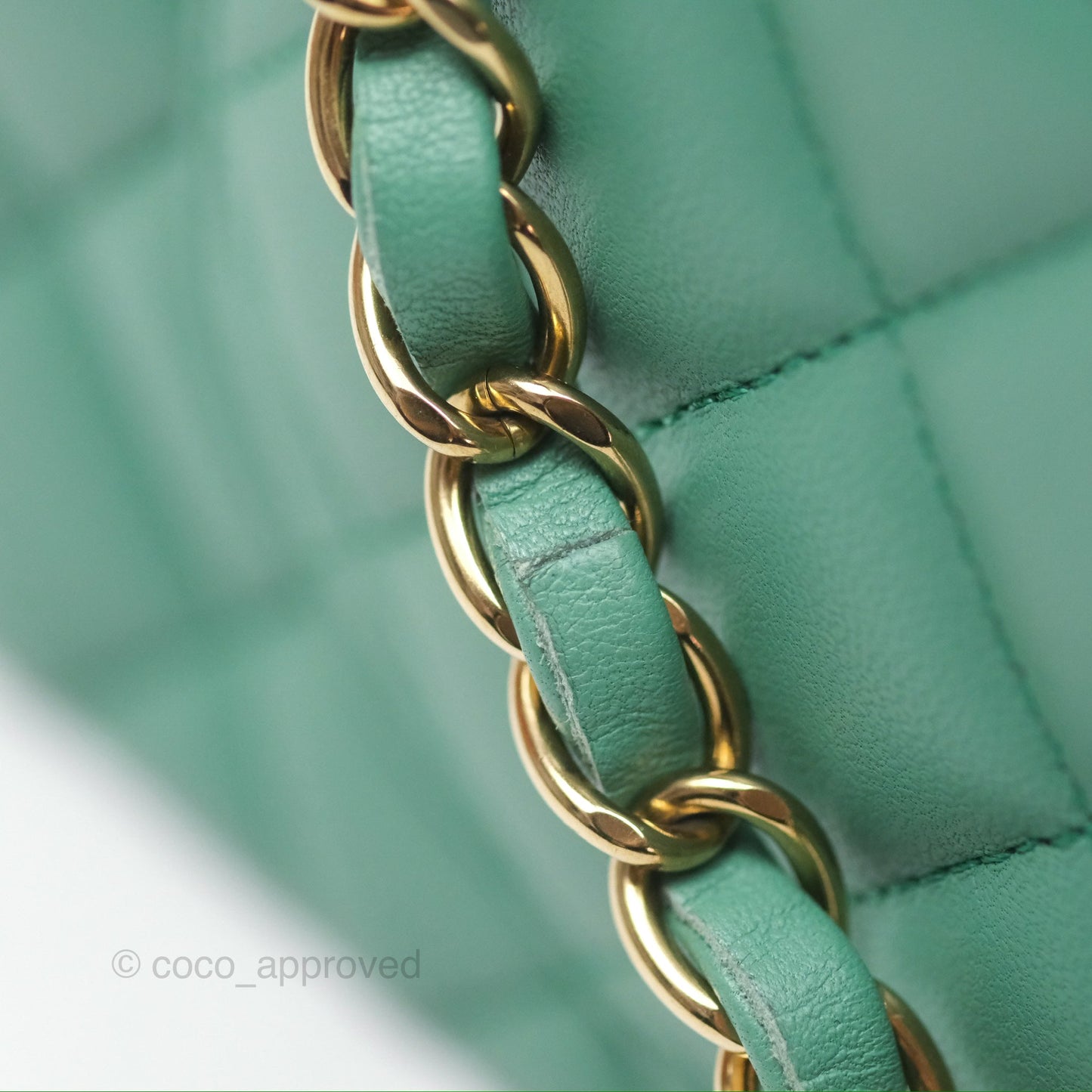 Chanel Small S/M Classic Flap Green Lambskin Gold Hardware