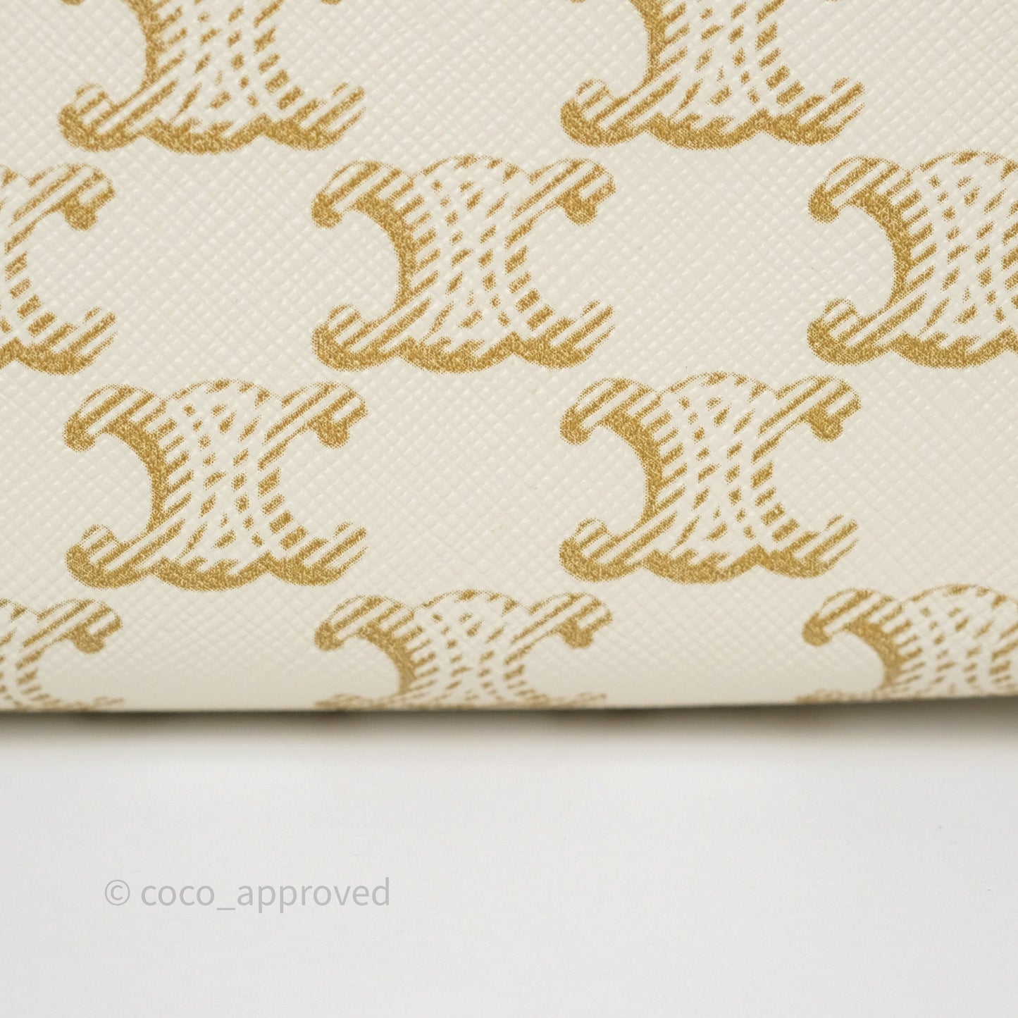 Celine Large Cosmetic Pouch White Triomphe Canvas