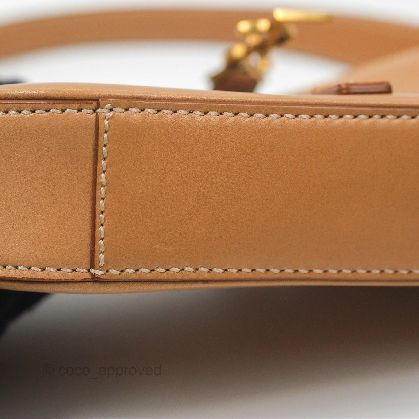 Saint Laurent Mini Le 5 À 7 Tan Calfskin Bronze Brass Hardware
