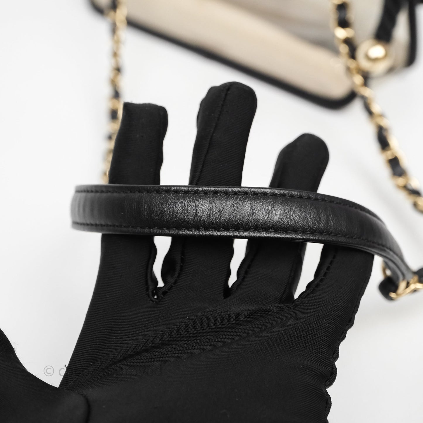 Chanel Medium Sand By The Sea PVC Flap Black Lambskin Gold Hardware