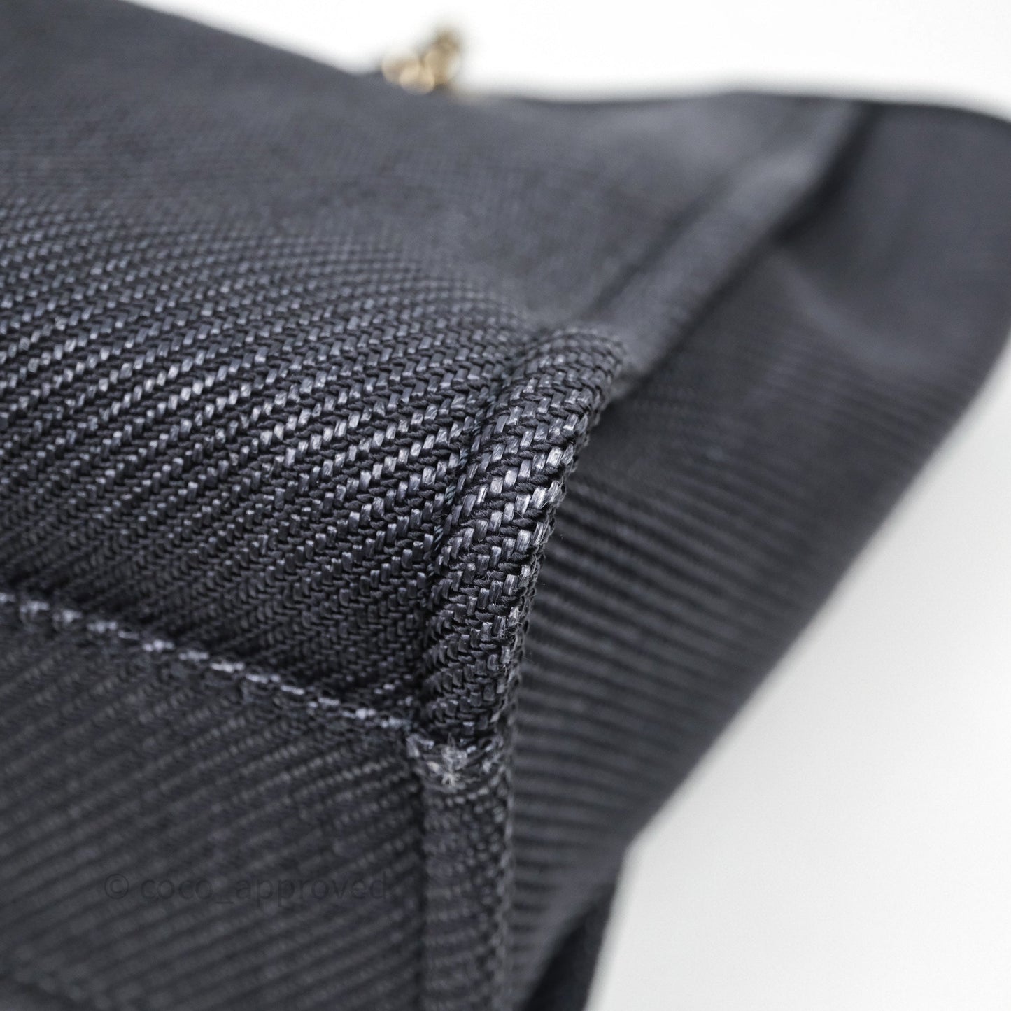 Chanel Medium Deauville Navy Canvas Gold Hardware