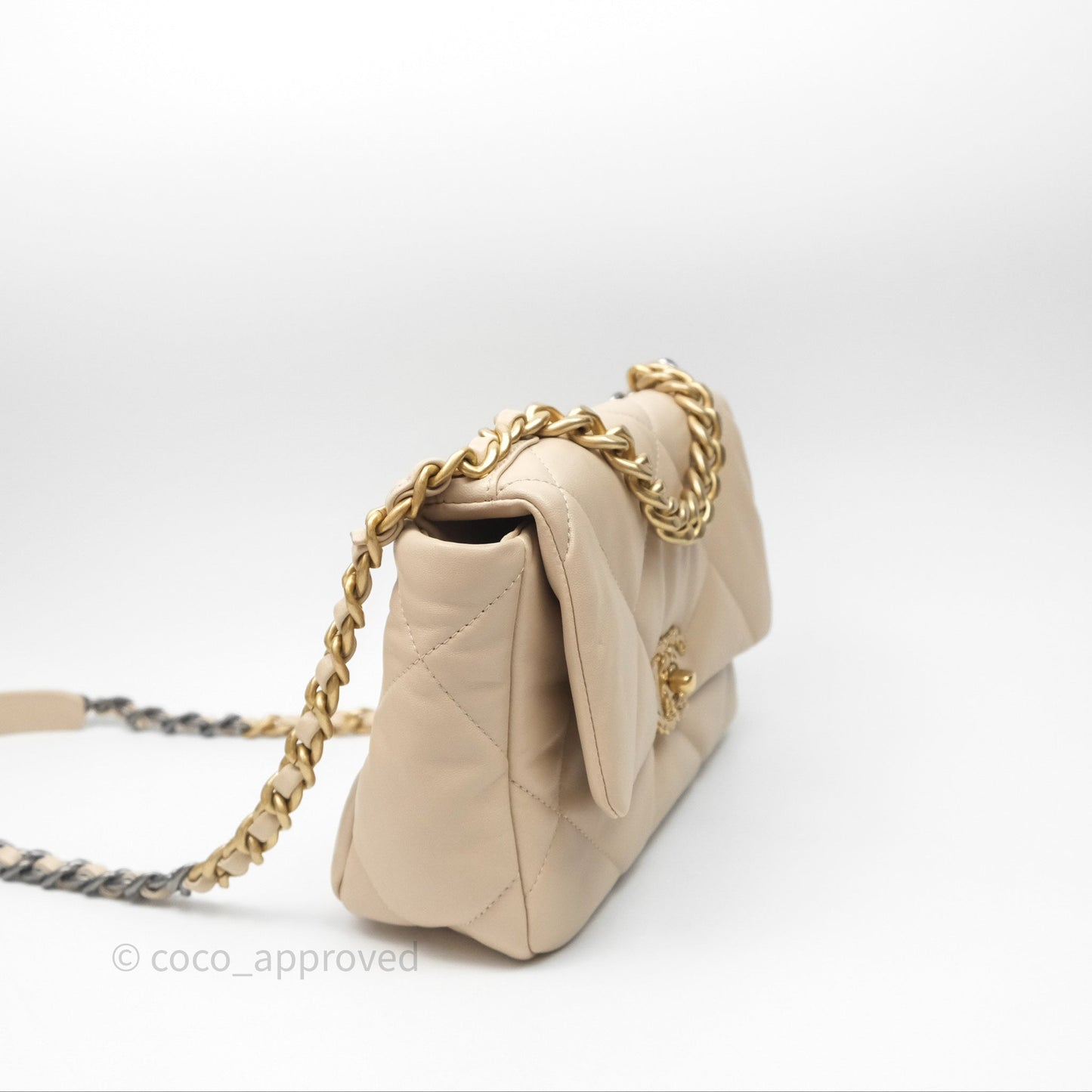 Chanel 19 Small Beige Mixed Hardware