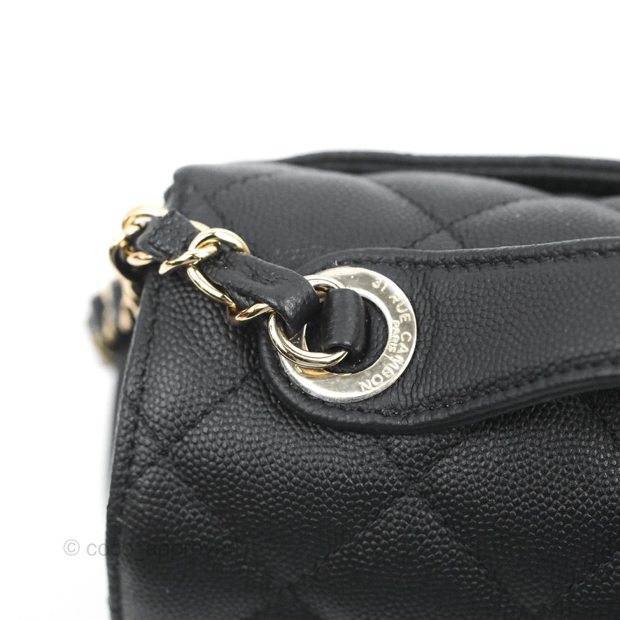 Chanel Quilted Medium Business Affinity Flap Black Caviar Gold Hardware