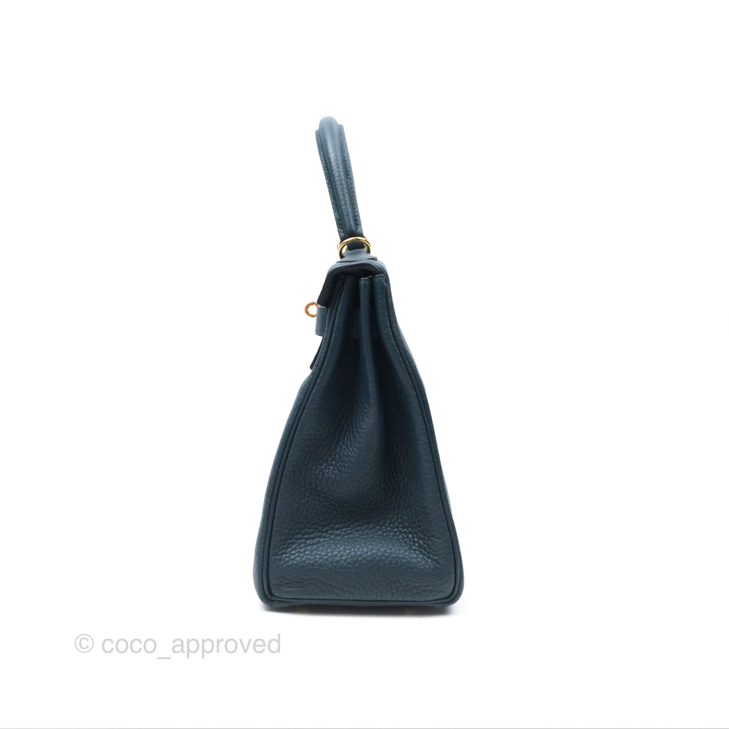 Hermès Kelly 28 Retourne Dark Green Clemence Gold Hardware