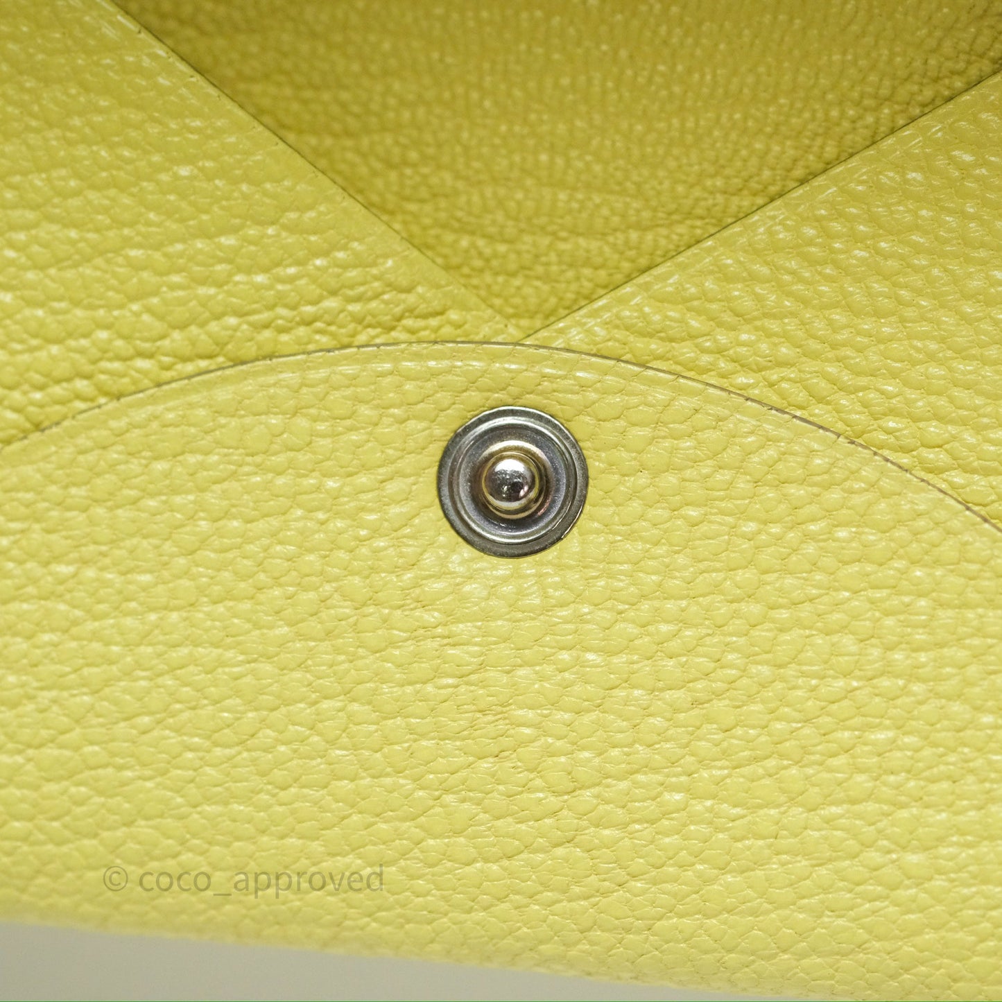 Hermès Calvi Card Holder Limoncello Chèvre Mysore Palladium Hardware