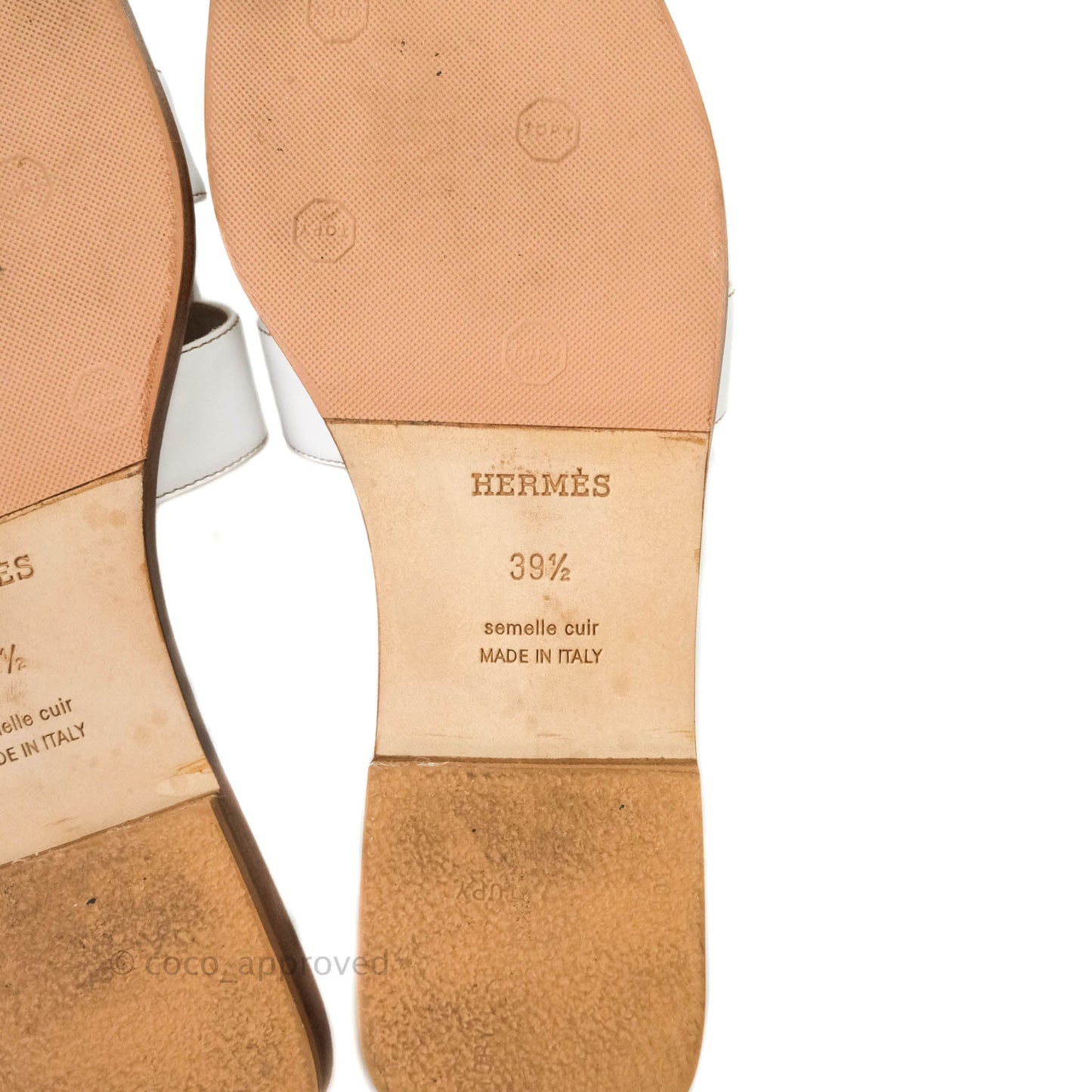 Hermès Oran Sandals in White Size 39.5