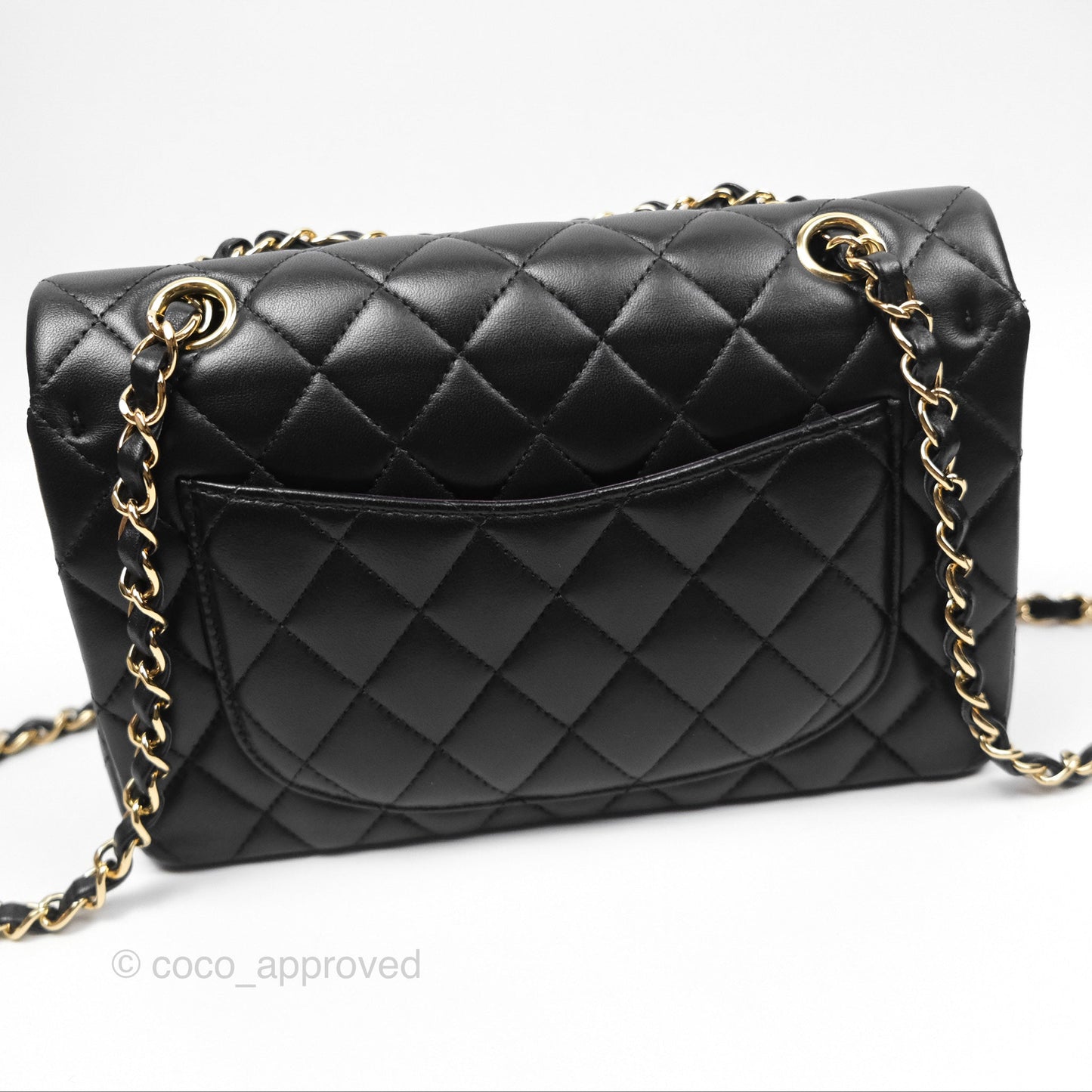 Chanel Small Classic Flap Quilted Black Lambskin Gold Hardware