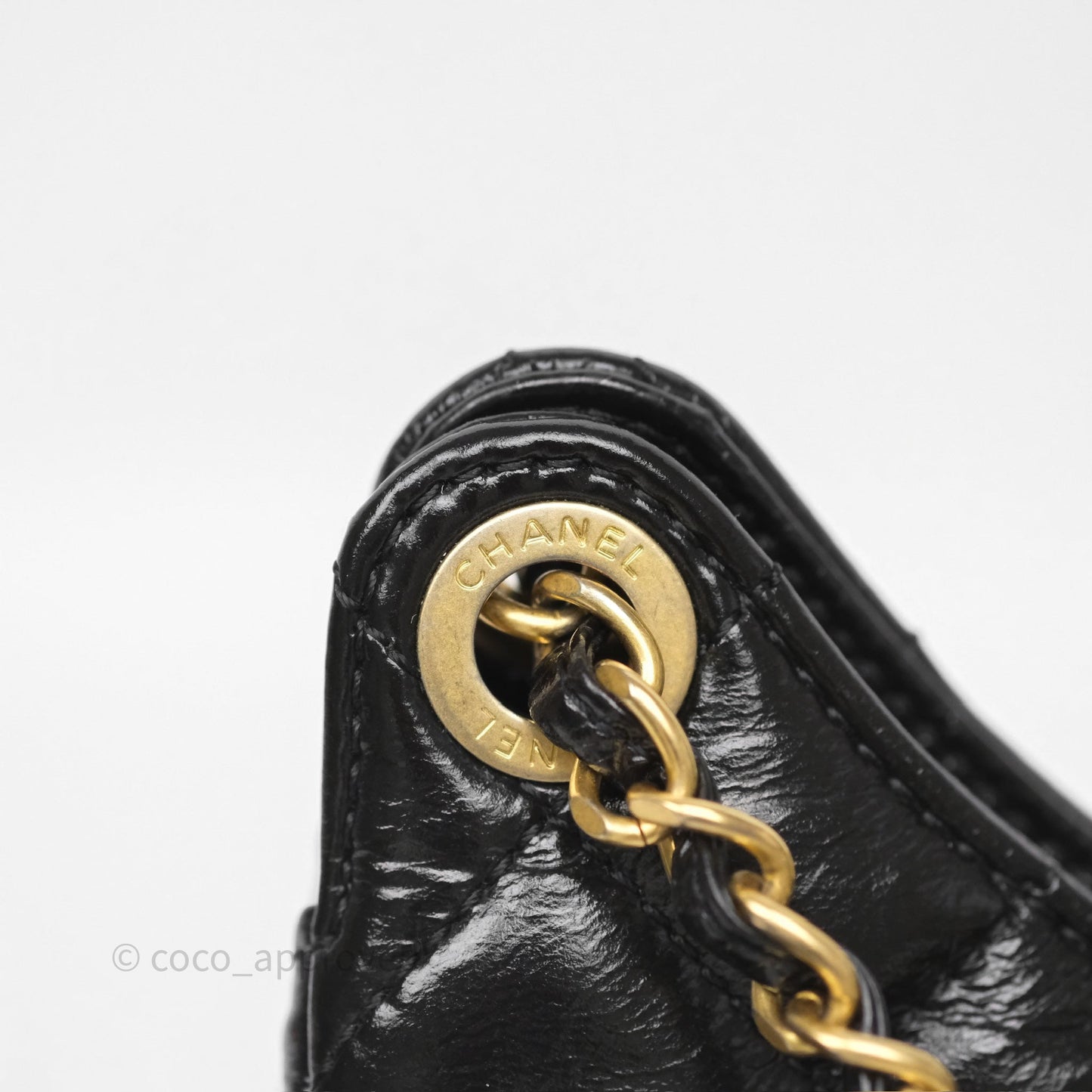 Chanel Small Hobo Black Shiny Crumpled Calfskin Aged Gold Hardware 23C