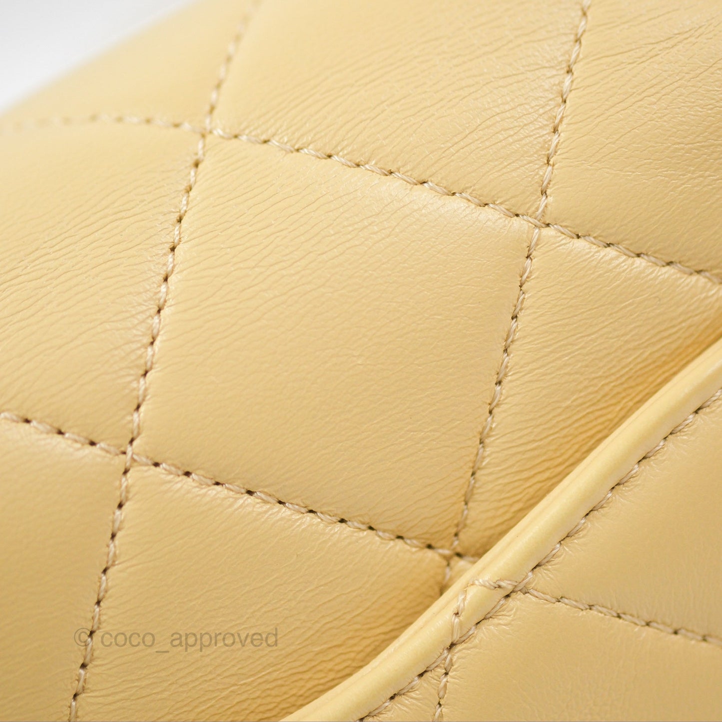 Chanel Small Flap Bag with Chain Strap Yellow Lambskin Aged Gold Hardware
