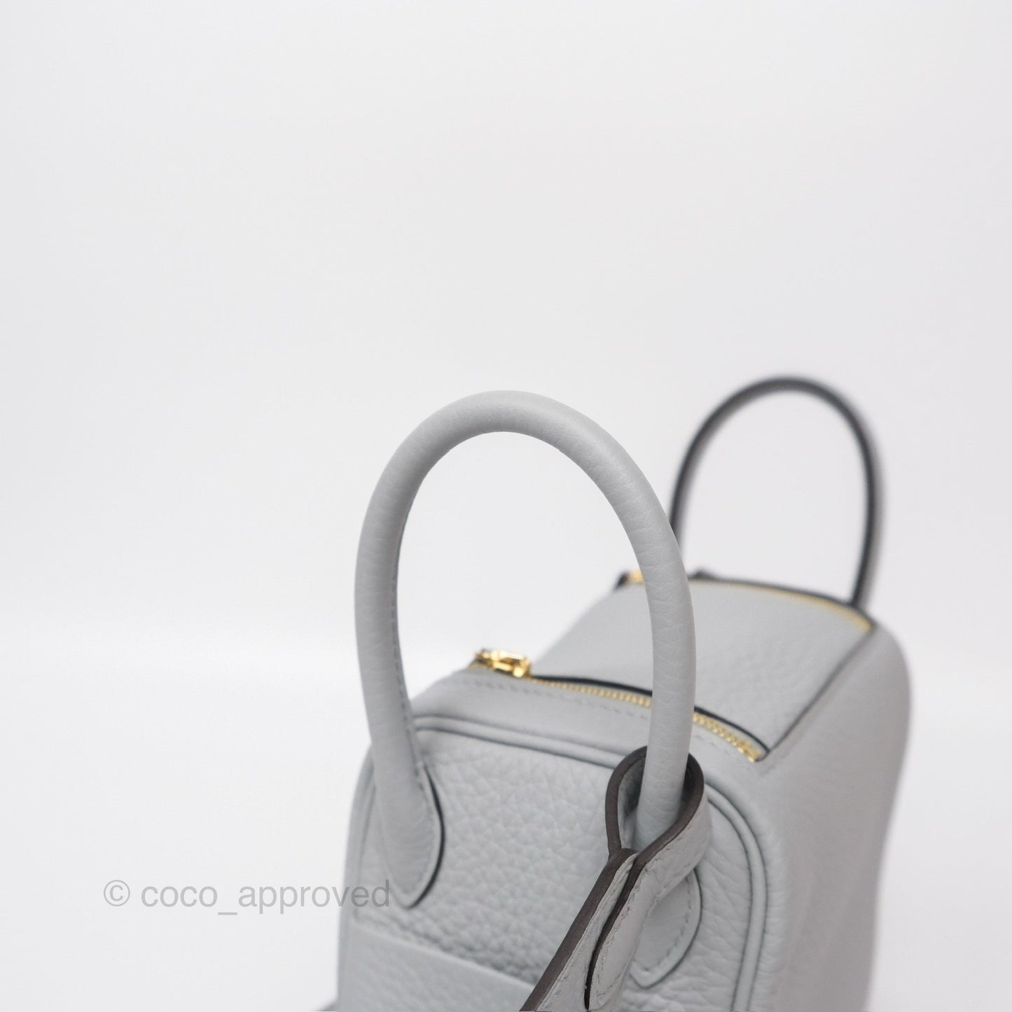 Hermès Mini Lindy 20 Blue Glacier 8U Clemence Gold Hardware