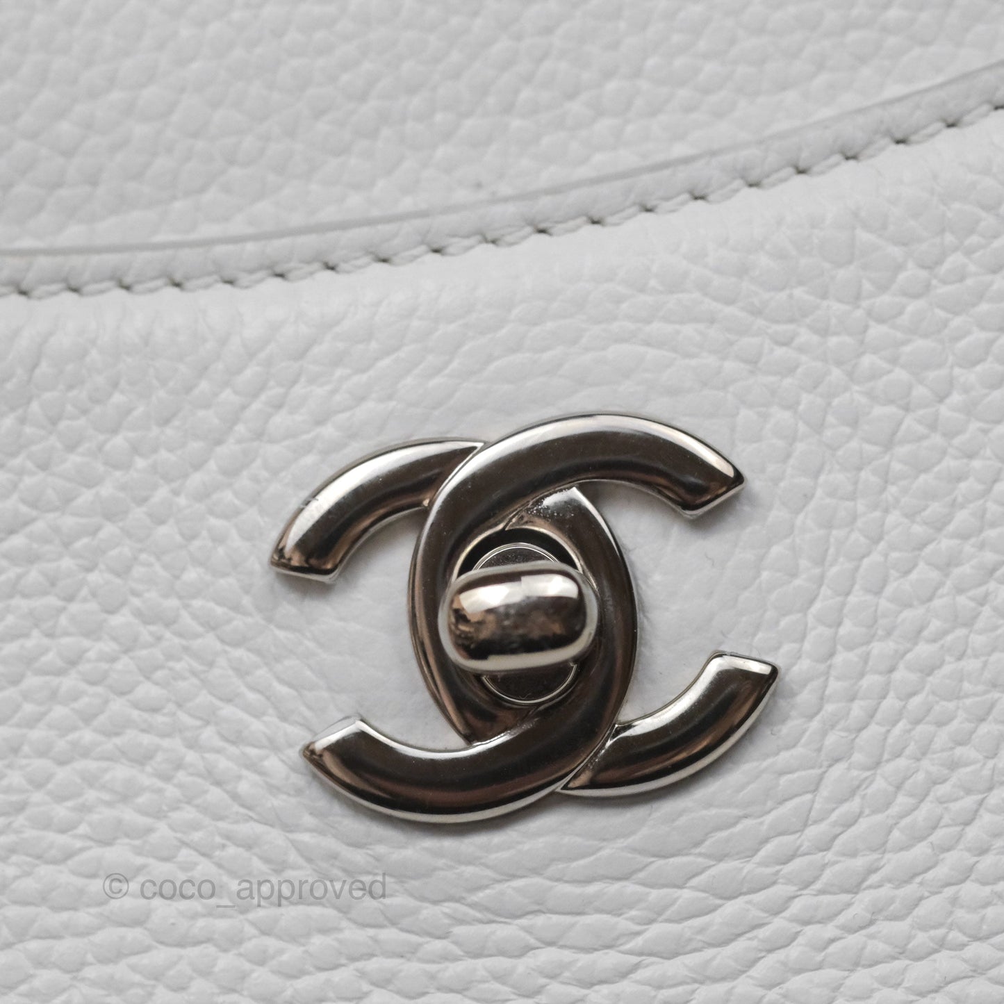 Chanel Mini Neo Executive Shopper Tote White Grained Calfskin Silver Hardware