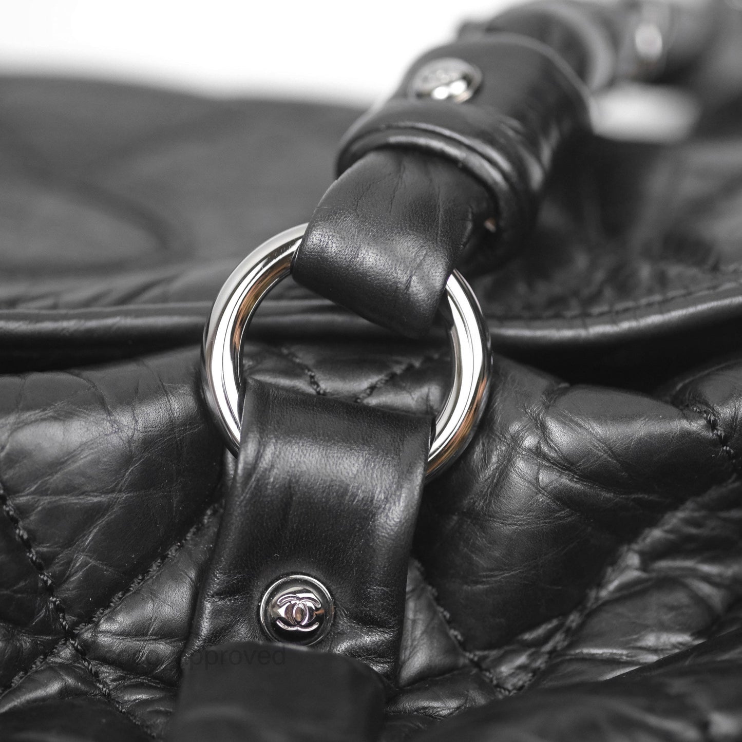 Chanel Quilted Lady Braid Bowler Bag Black Calfskin Silver Hardware