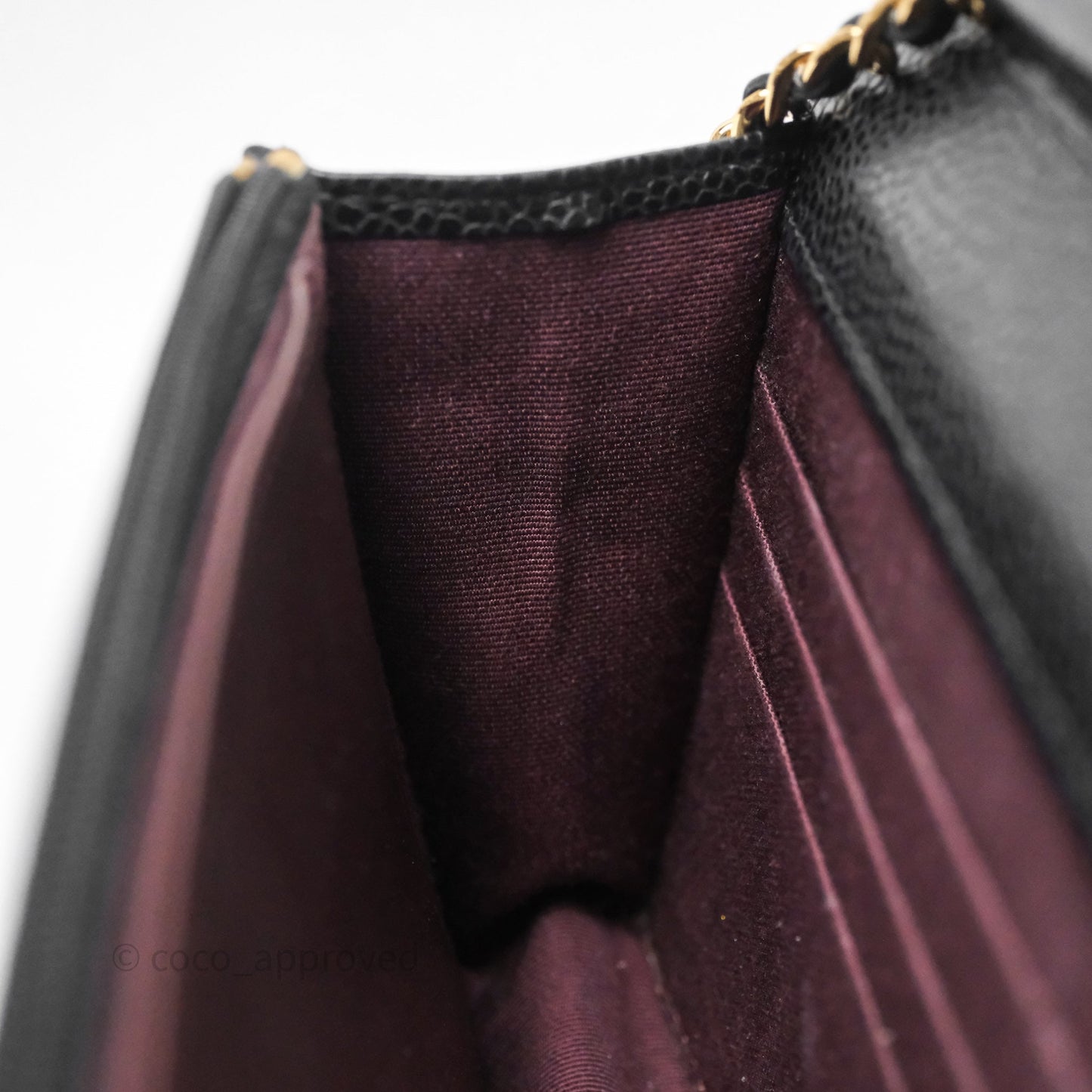 Chanel Classic Wallet On Chain WOC Quilted Black Caviar Gold Hardware