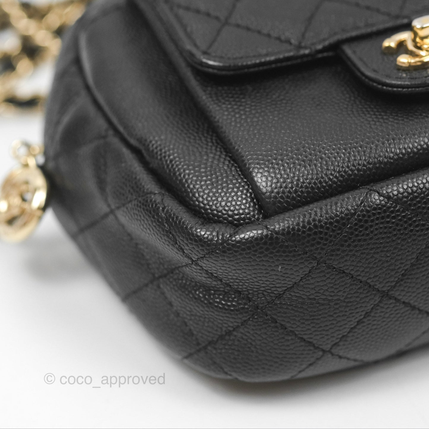 Chanel CC Day Camera Bag Black Caviar Gold Hardware
