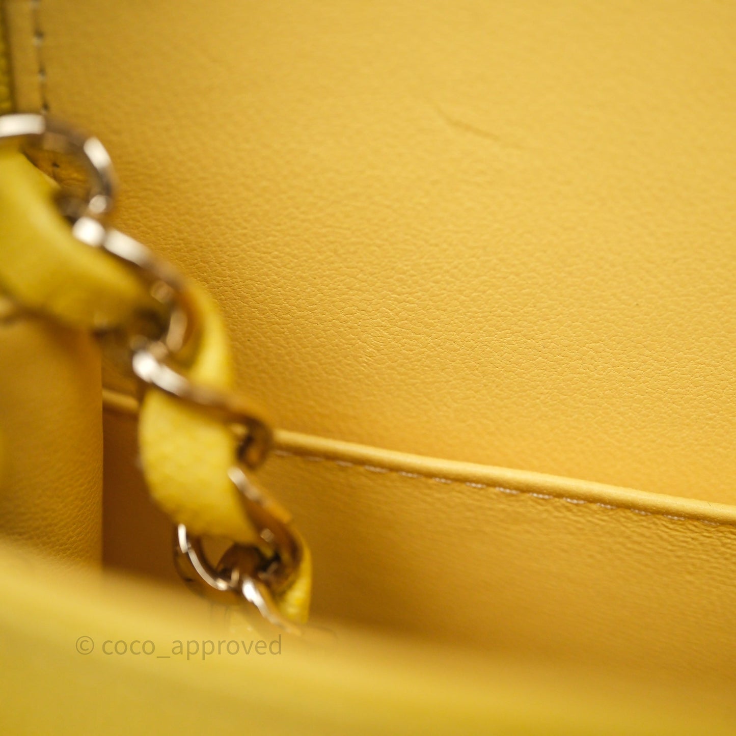 Chanel Small Classic Flap Quilted Yellow Caviar Gold Hardware