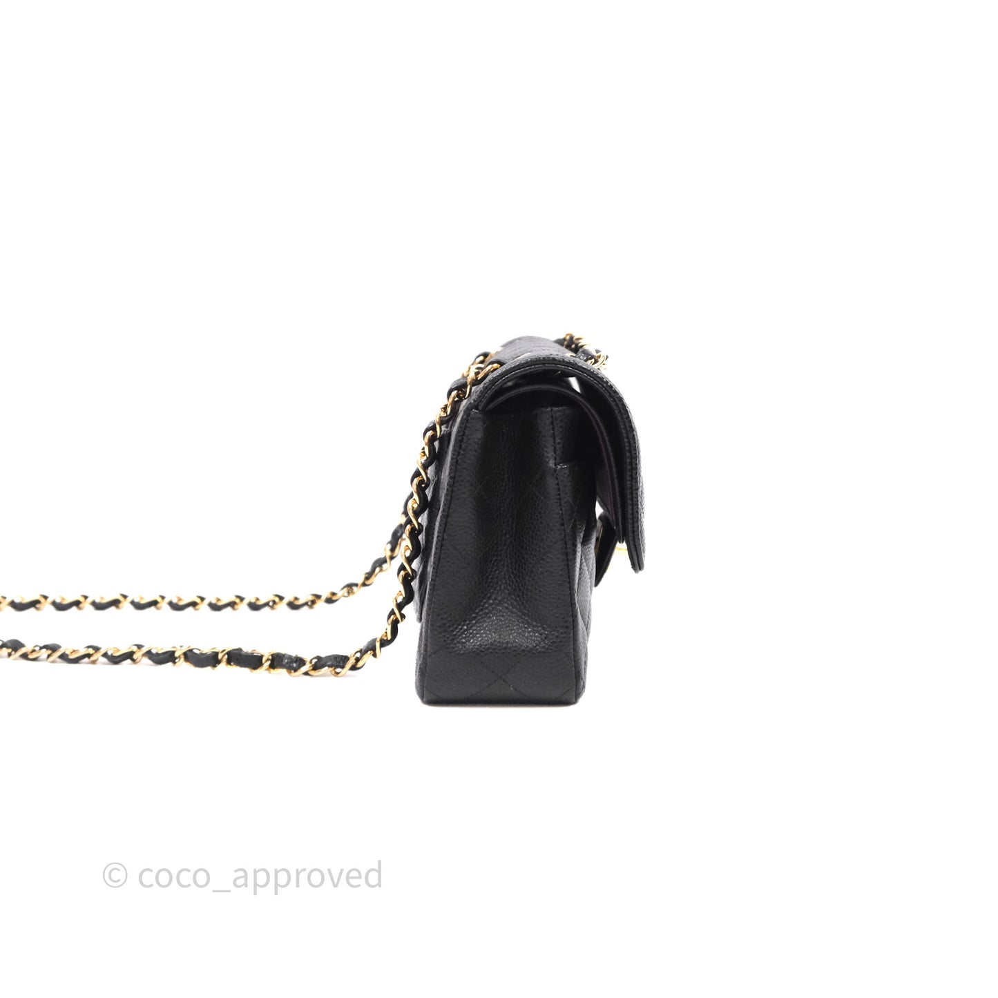 Chanel Small S/M Classic Flap Quilted Black Caviar Gold Hardware