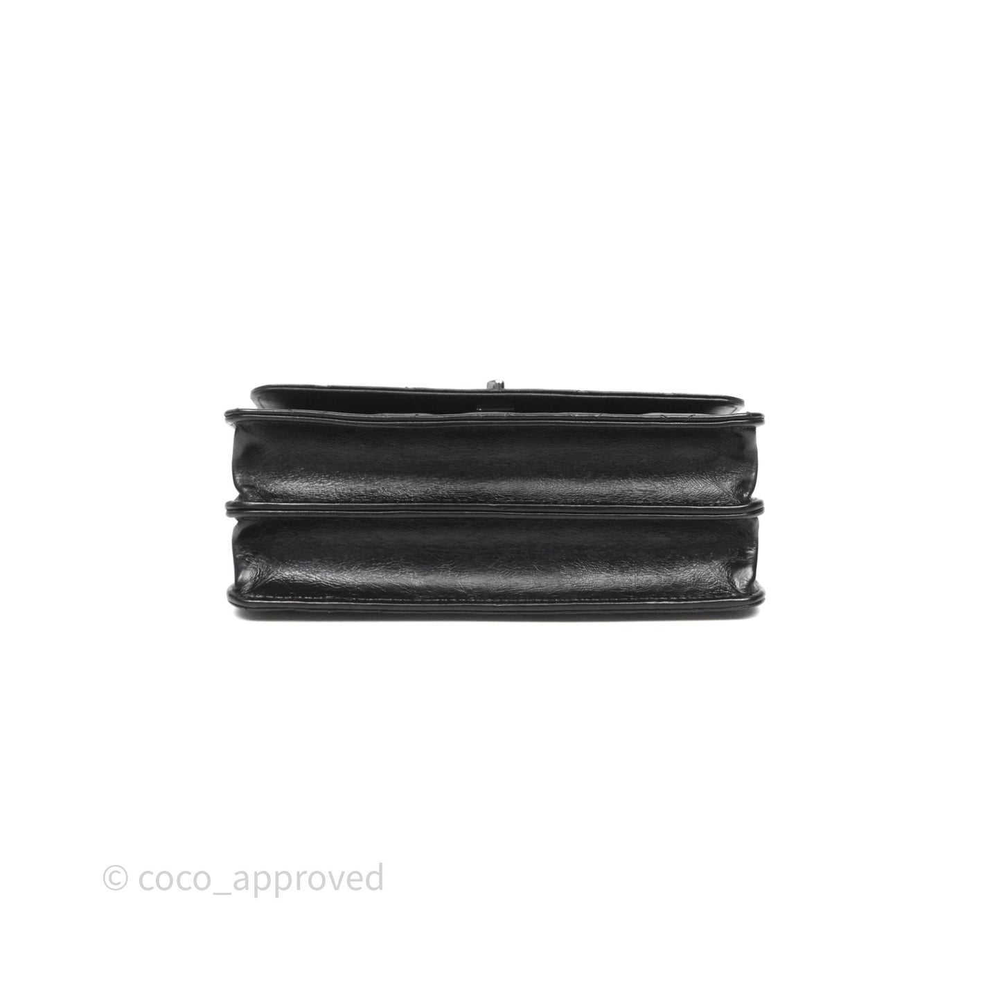 Chanel Mini Crystal Top Handle Wallet On Chain WOC Black Calfskin Gun Metal Hardware 23K
