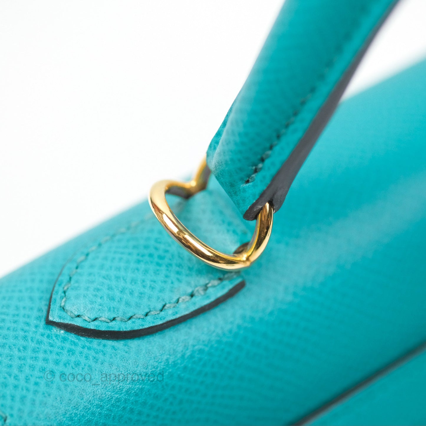 Hermès Sellier Kelly 25 Bleu Paon 7F Epsom Gold Hardware