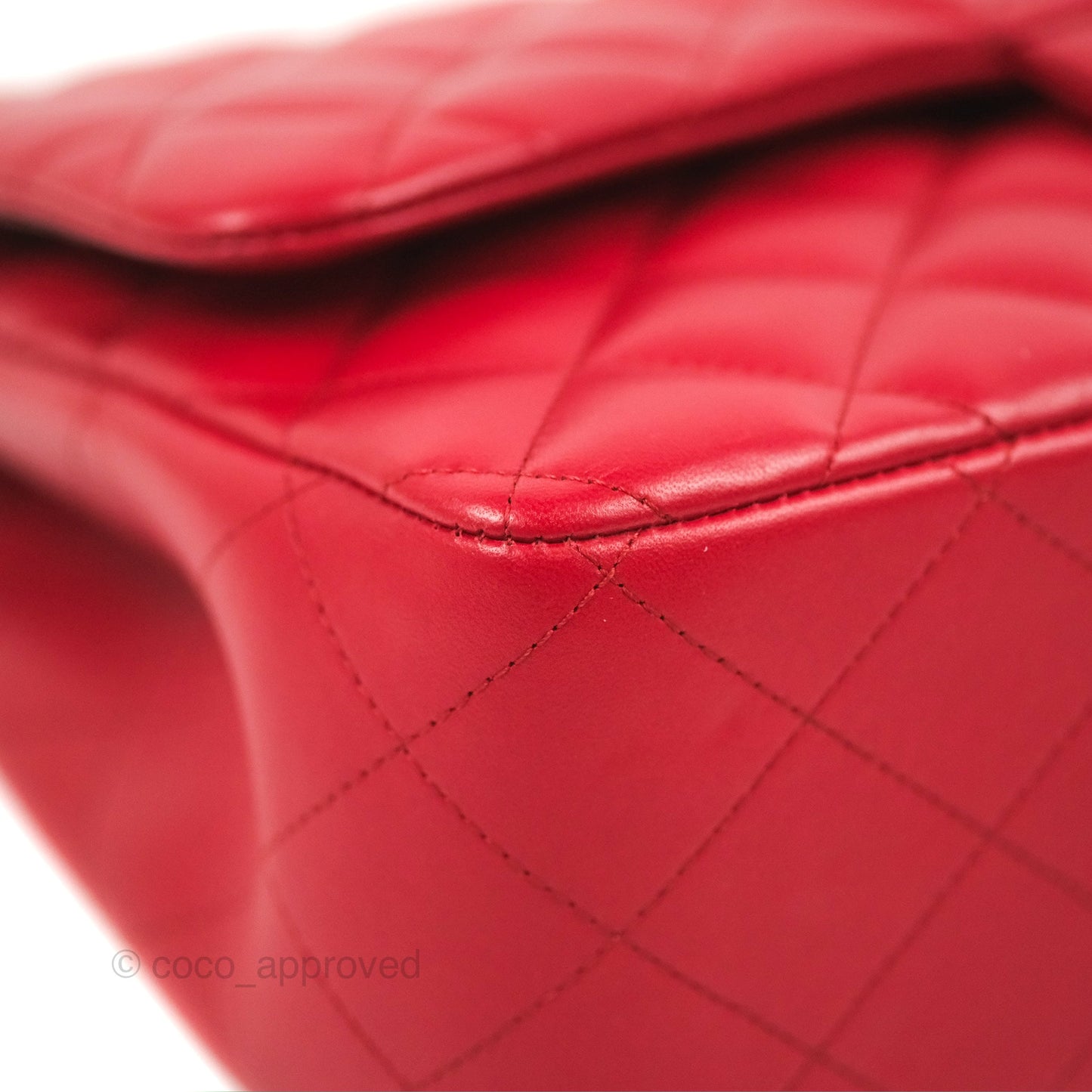 Chanel Jumbo Double Flap Red Lambskin Silver Hardware⁣⁣