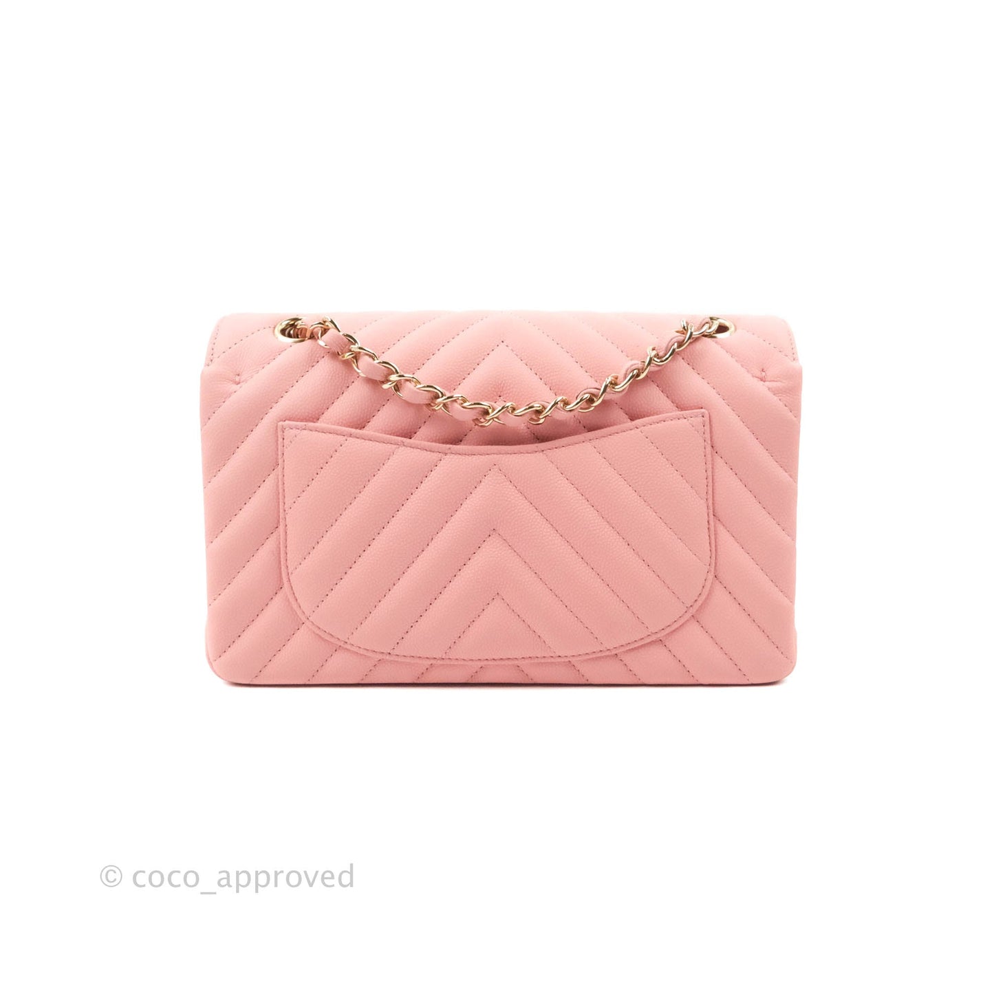 Chanel Classic Chevron S/M Small Double Flap Pink Matte Caviar Gold Hardware