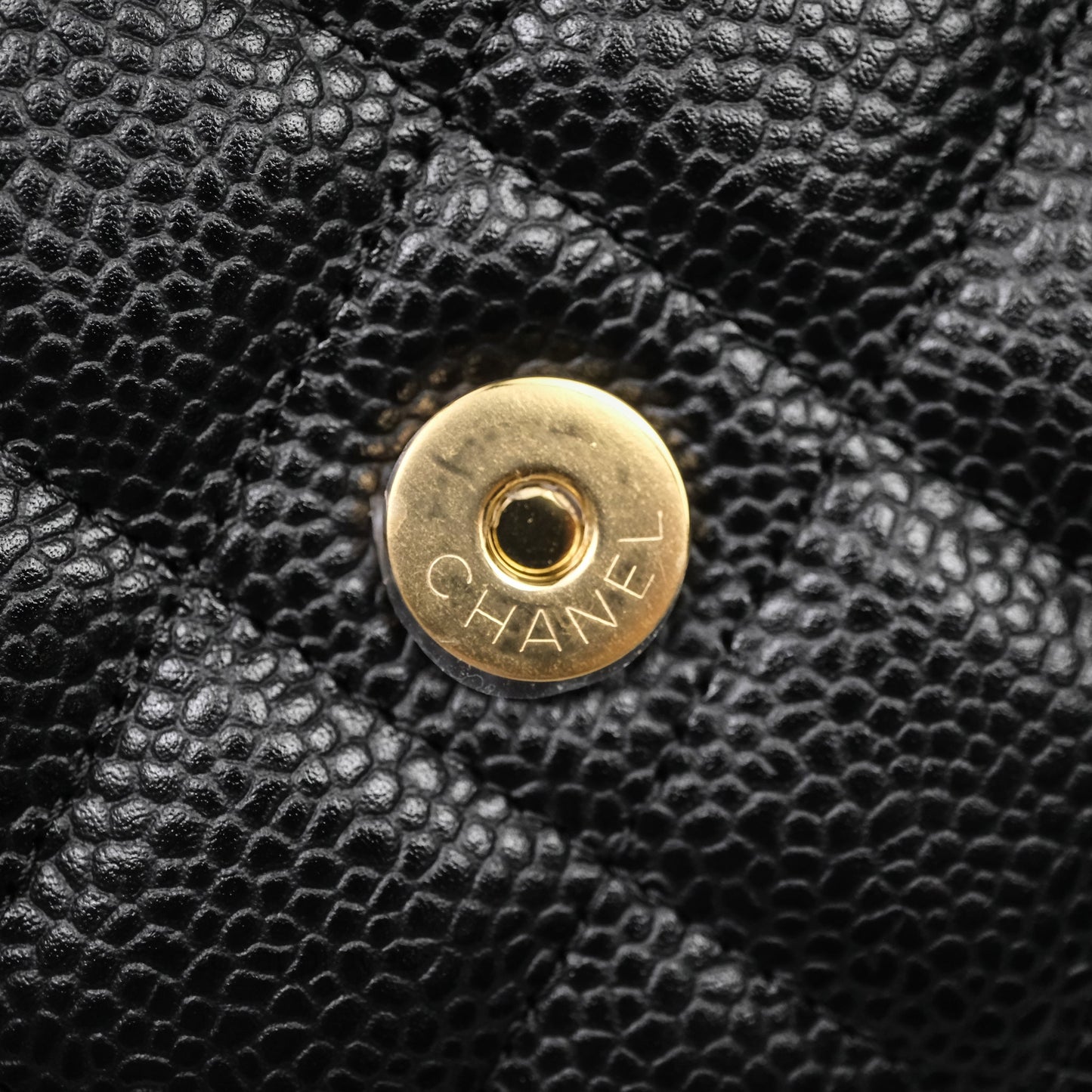 Chanel Quilted WOC Black Caviar Gold Hardware
