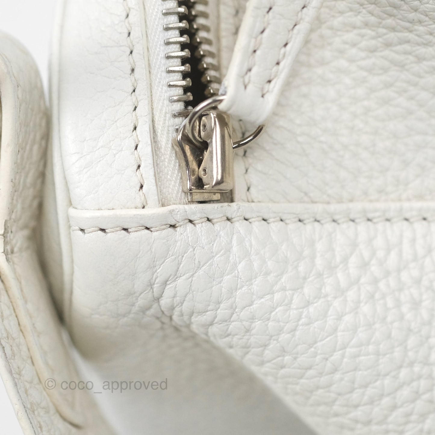 Hermès Lindy 30 White Clemence Palladium Hardware