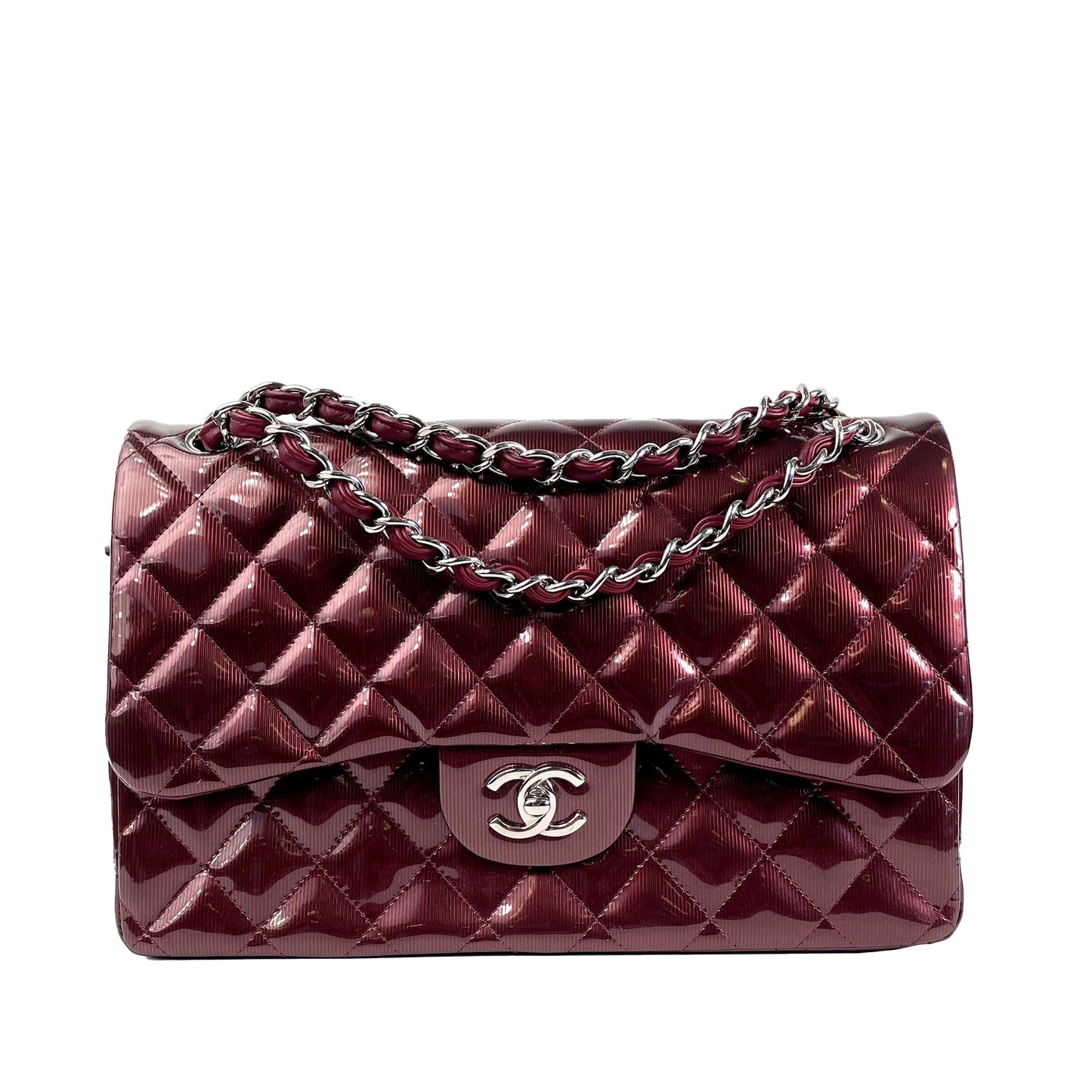 Luxury Chanel Jumbo Classic Patent Double Flap Shoulder Bag