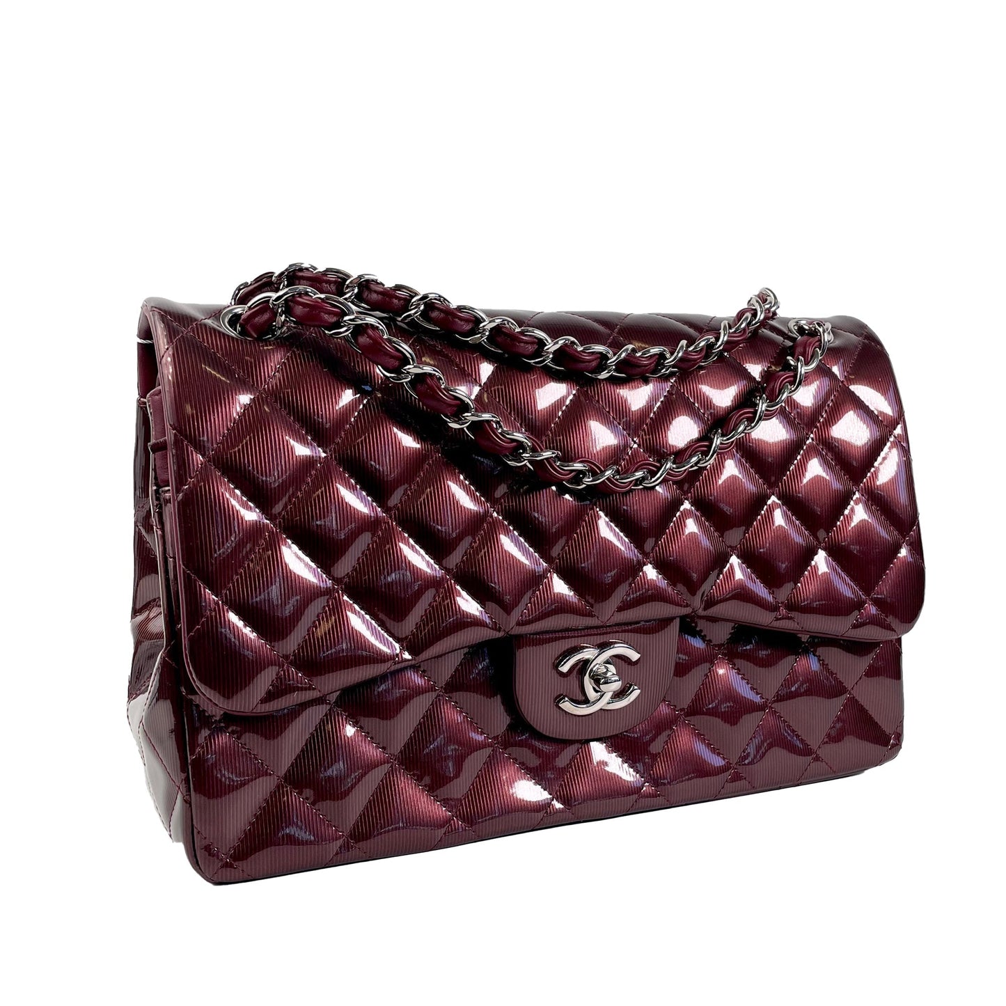 Luxury Chanel Jumbo Classic Patent Double Flap Shoulder Bag