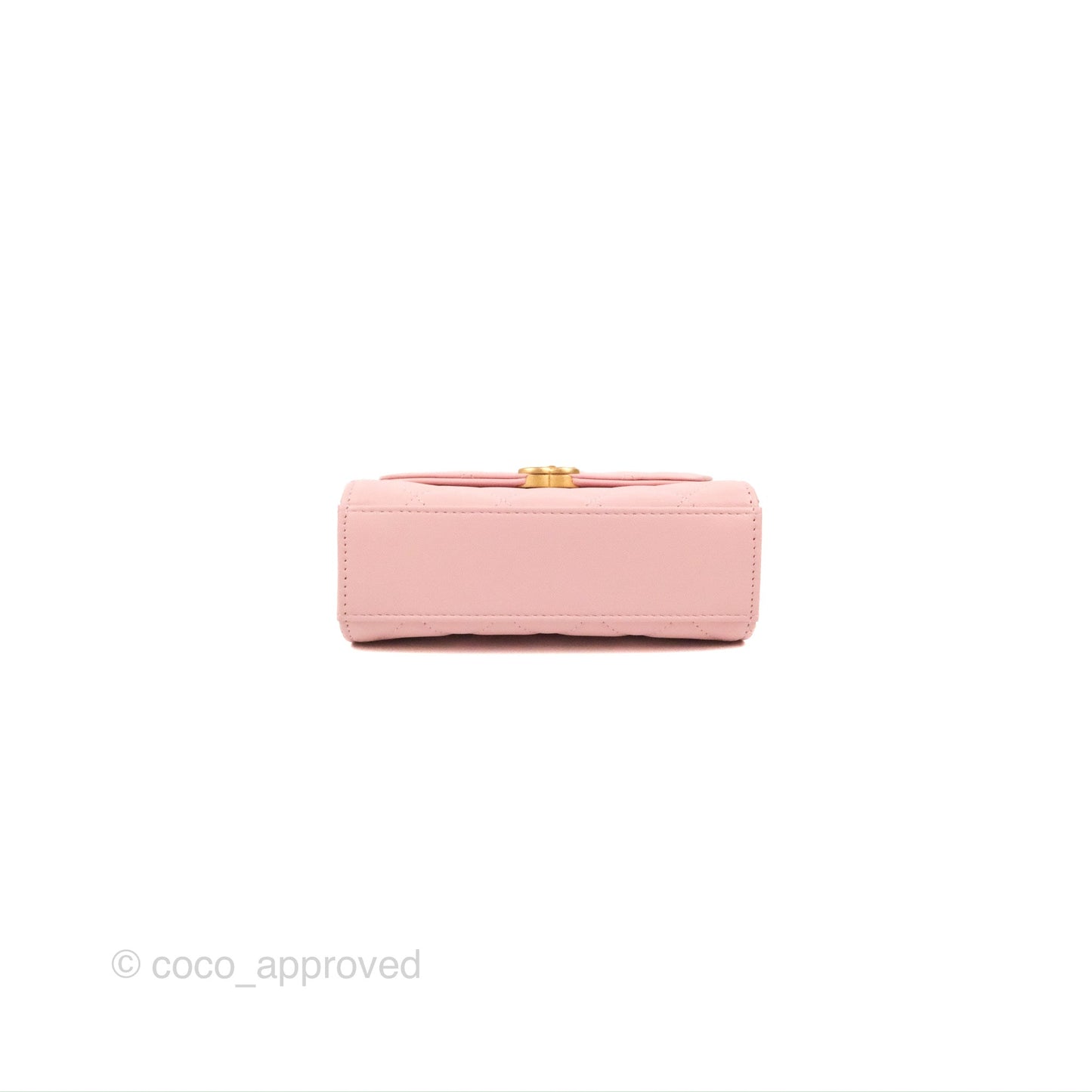 Chanel Enamel Top Handle Clutch with Chain Pink Lambskin Aged Gold Hardware 22B