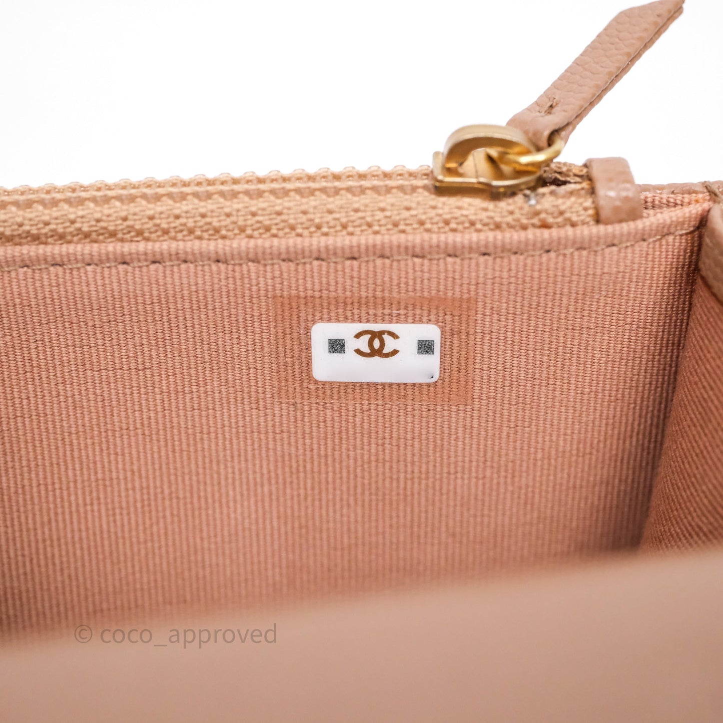 Chanel Coco First Phone Holder Dark Beige Caviar Gold Hardware 22K