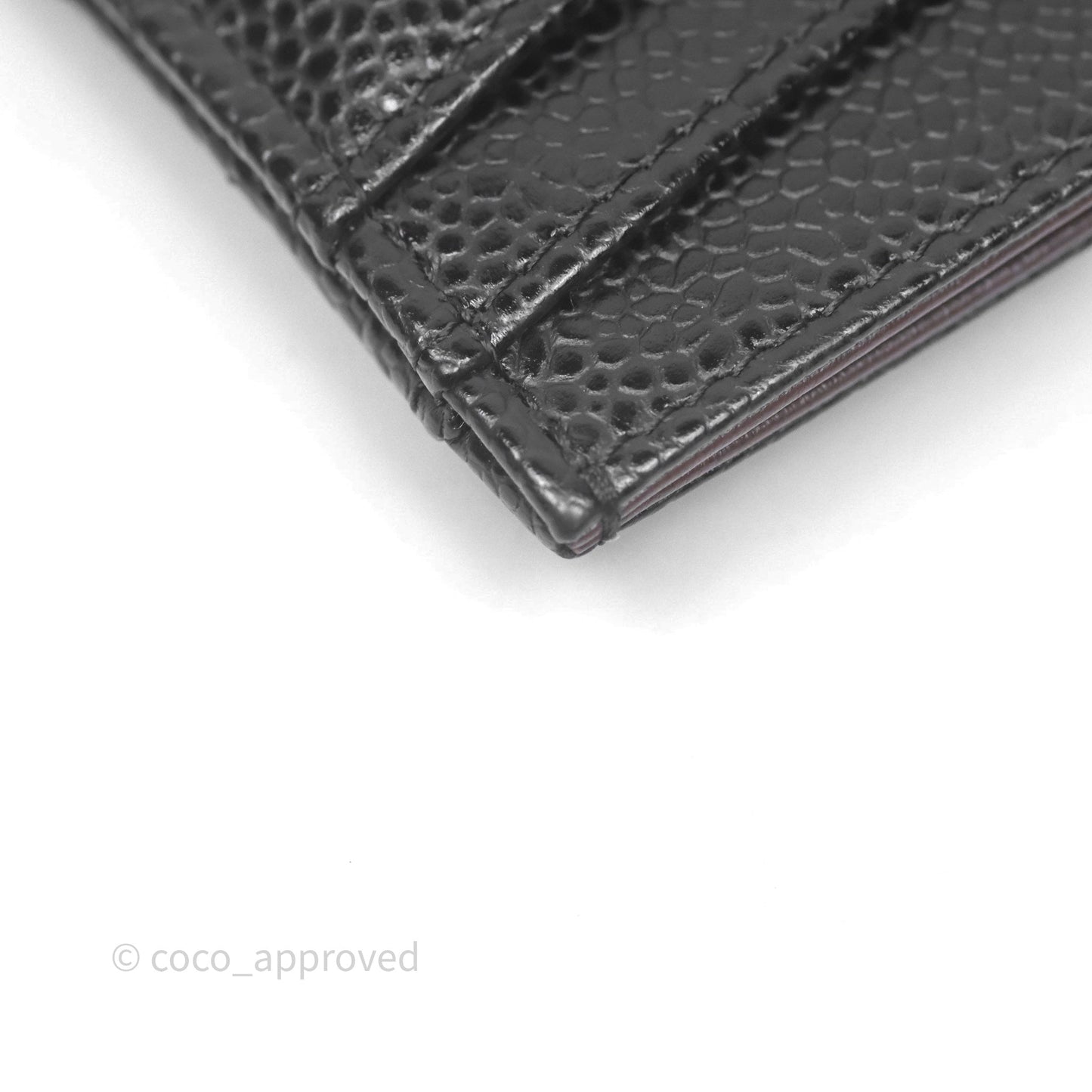 Chanel Classic Flat Card Holder Black Caviar Gold Hardware