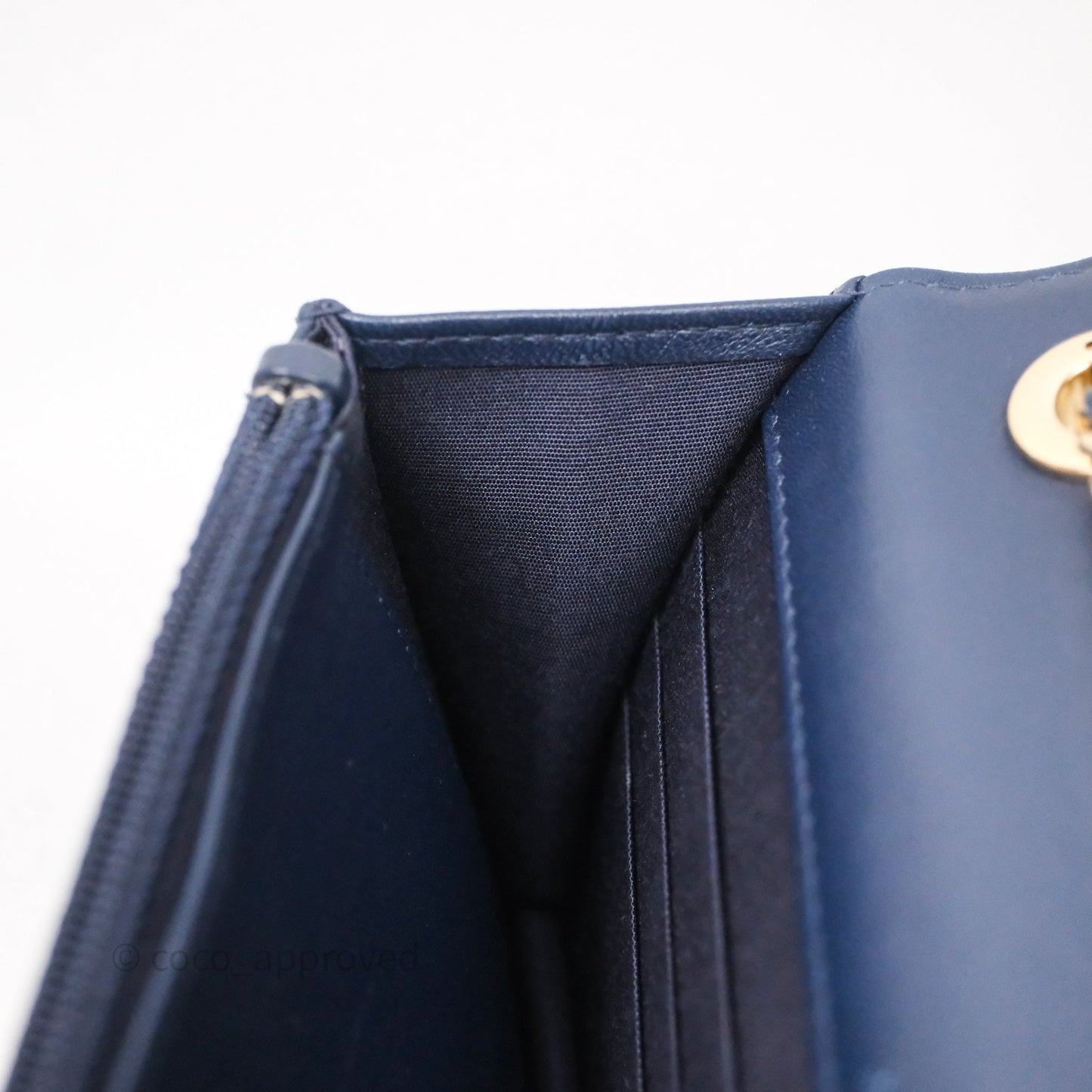 Chanel Trendy CC WOC Wallet On Chain Navy Lambskin Gold Hardware