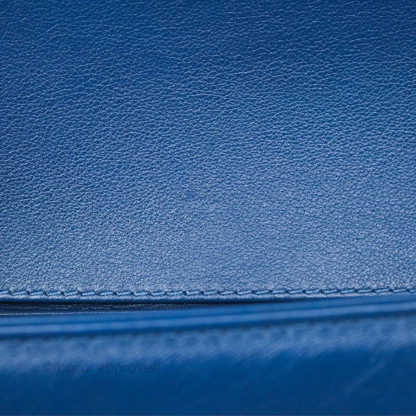 Chanel Quilted Medium Boy With Handle Dark Blue Calfskin Aged Gold Hardware
