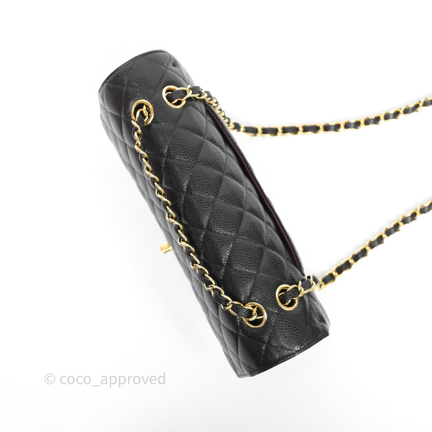 Chanel Classic M/L Medium Double Flap Black Caviar Gold Hardware