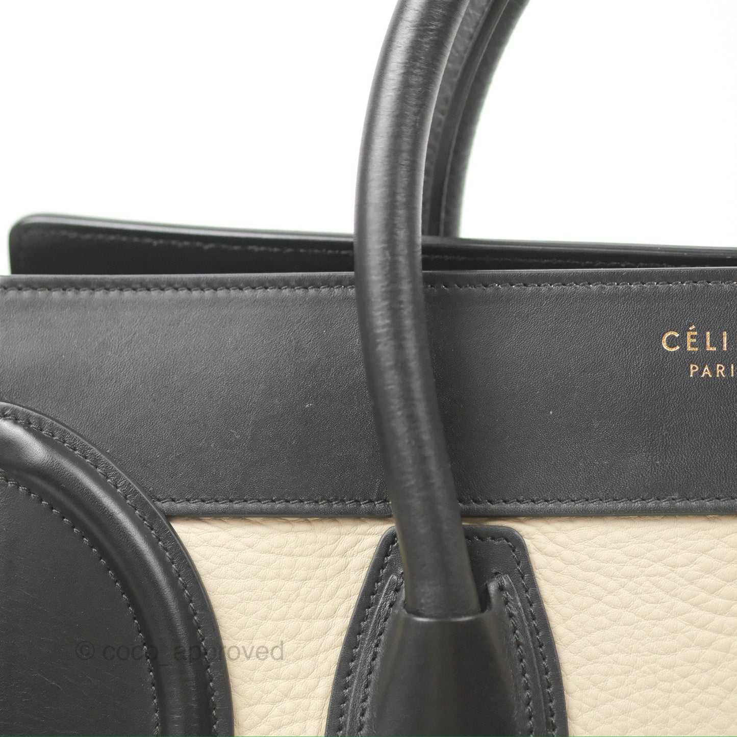 Celine Mini Luggage Bag Black/Brown/Ivory Calfskin