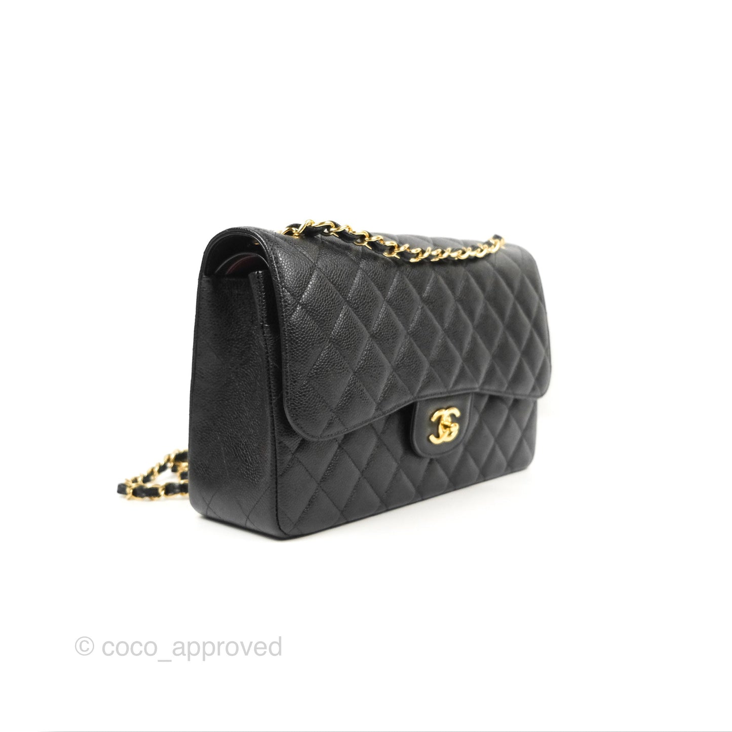 Chanel Jumbo Double Flap Black Caviar Gold Hardware⁣⁣