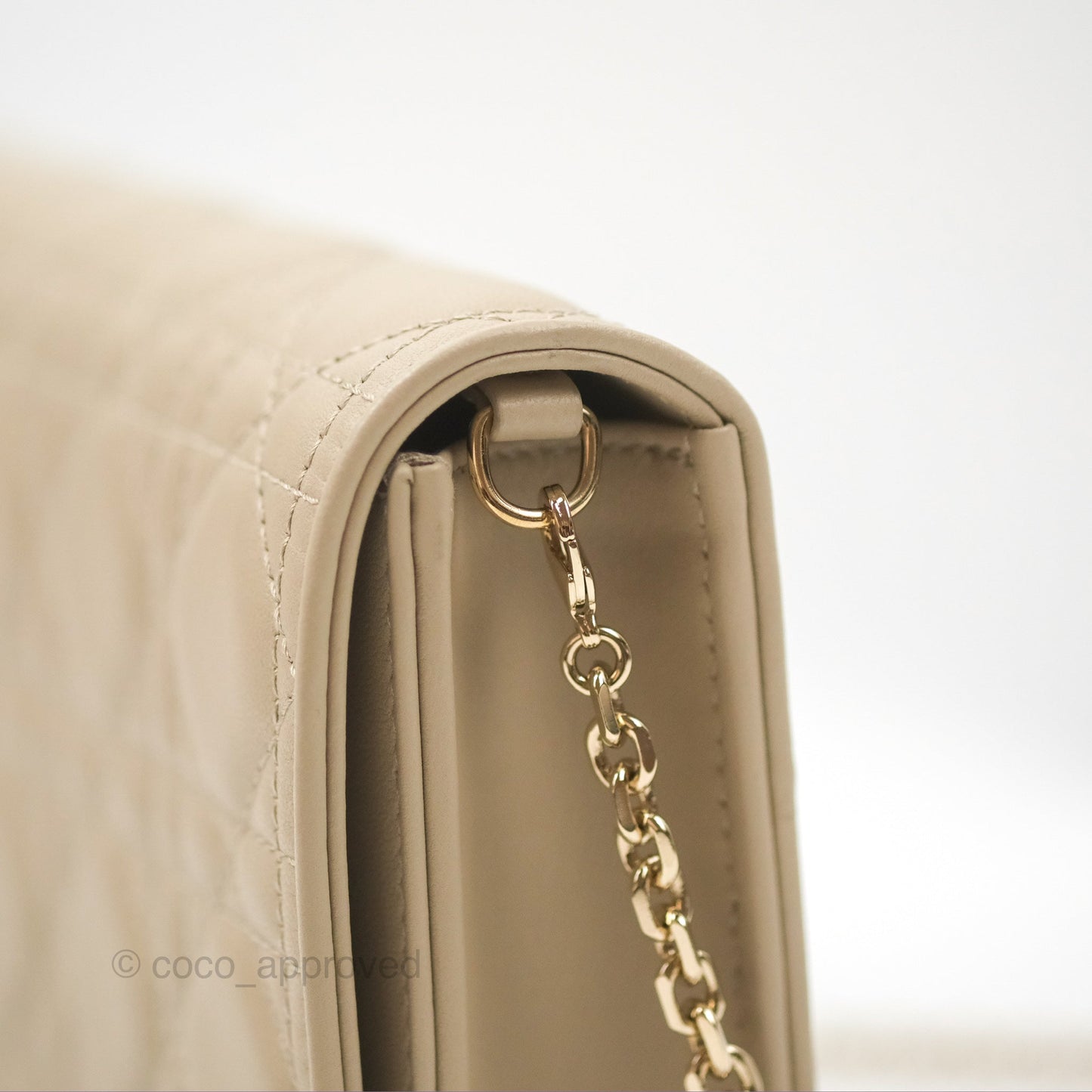 Dior Lady Dior Pouch on Chain Sand Cannage Lambskin