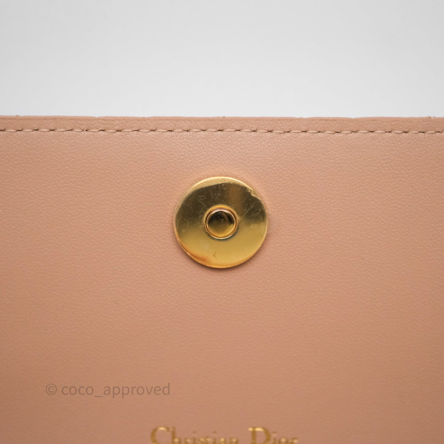 Christian Dior Caro Pouch with Chain In Supple Pink Cannage Calfskin