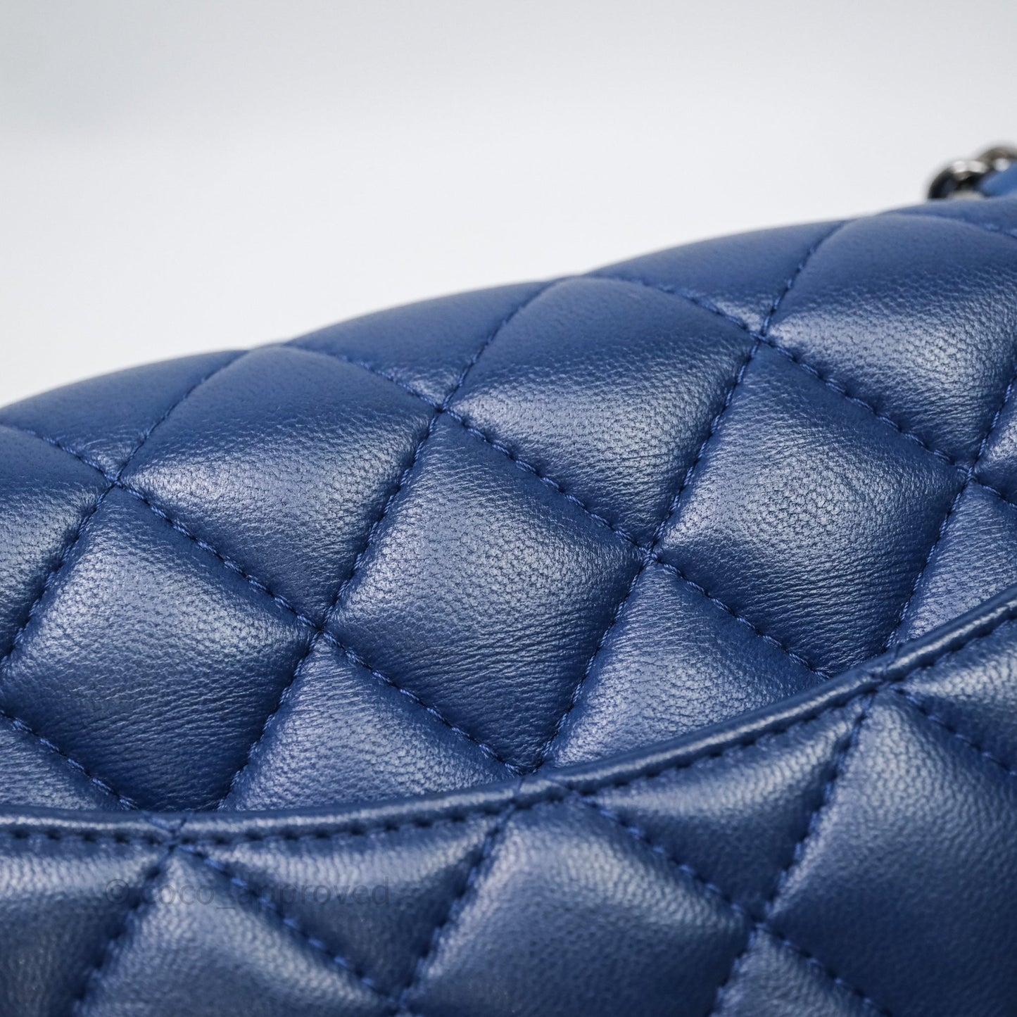 Chanel Mini Rectangular Flap Quilted Navy Lambskin Silver Hardware