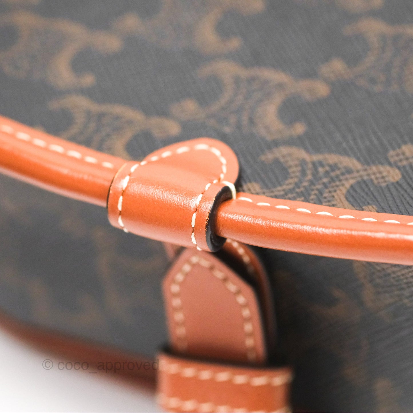 Celine Medium Folco Bag Triomphe Canvas Tan