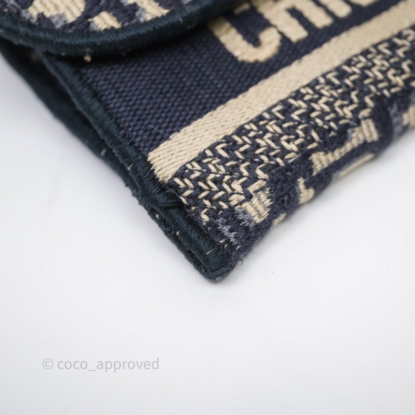 Christian Dior Navy Oblique Slim Saddle Pouch
