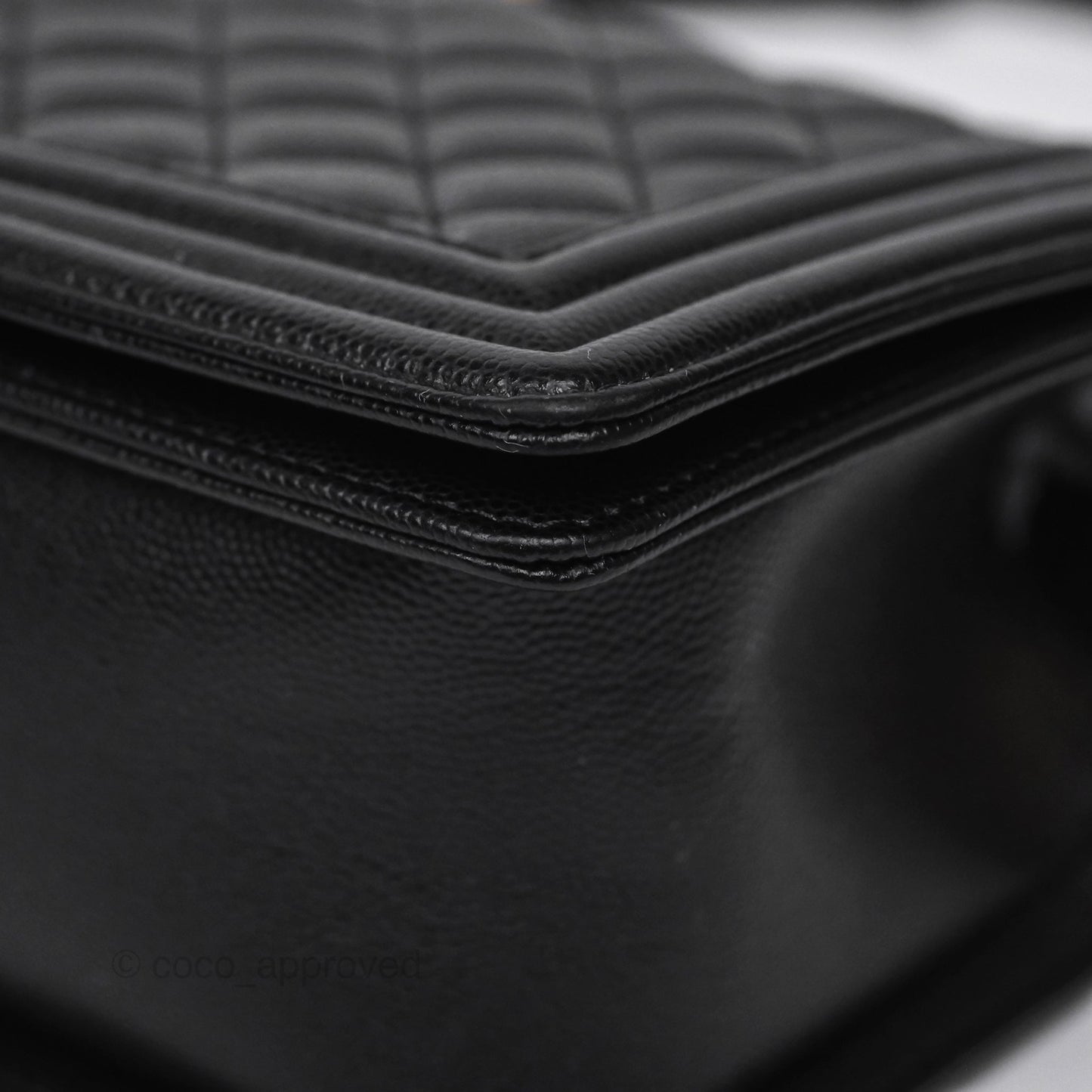 Chanel Medium Boy Quilted Black Caviar Aged Gold Hardware