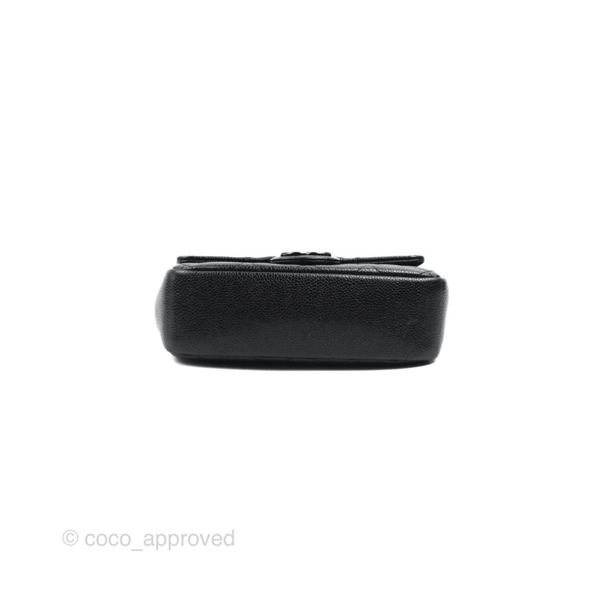 Chanel Quilted Mini Square Flap Bag So Black Caviar Incognito