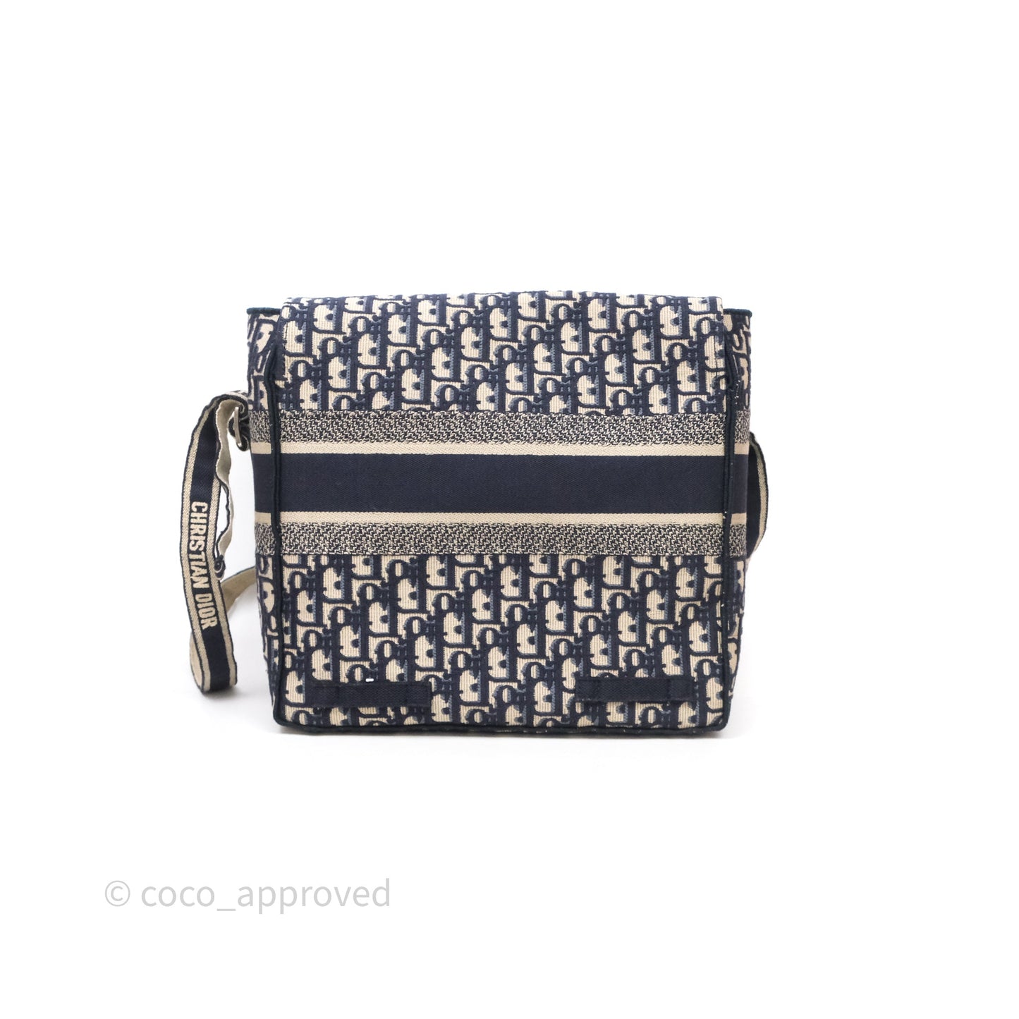 Christian Dior Medium DiorCamp Messenger Bag Oblique Embroidery Blue