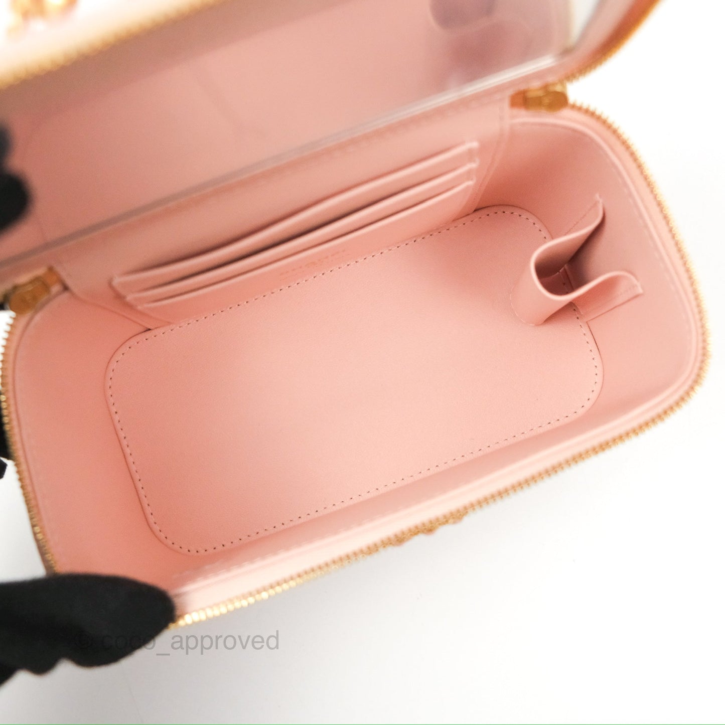 Chanel Vanity Rectangular Top Handle Pink Lambskin Gold Hardware