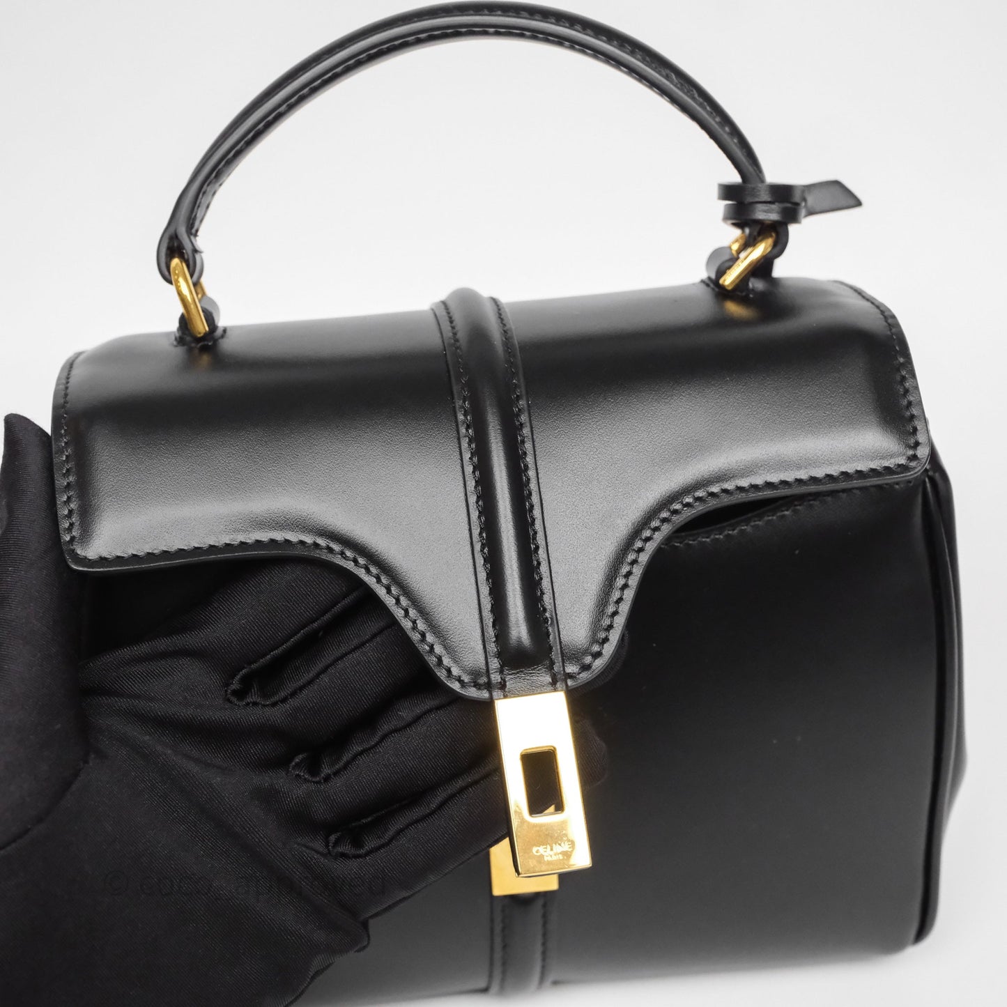 Celine Mini 16 Bag in Satinated Calfskin Black