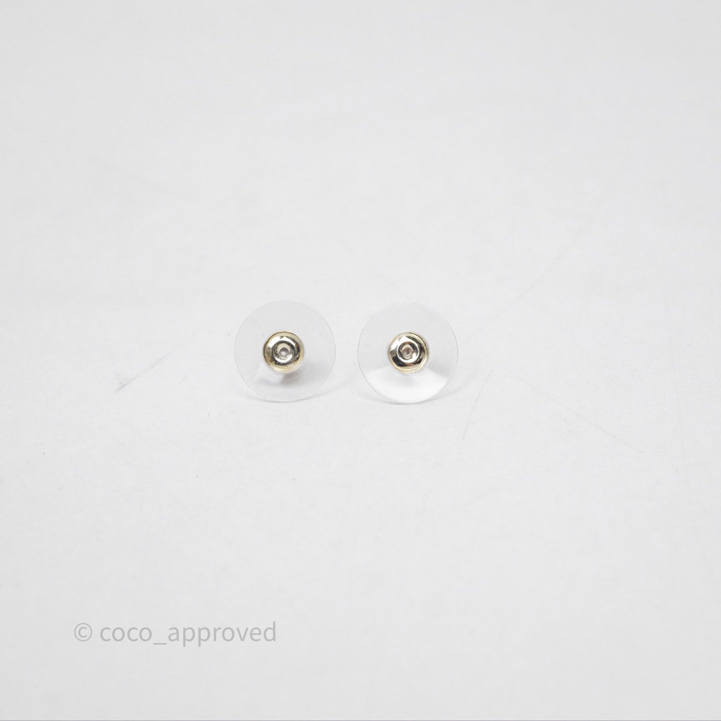 Chanel CC Gold/Black Cube Earrings Gold Tone 22K