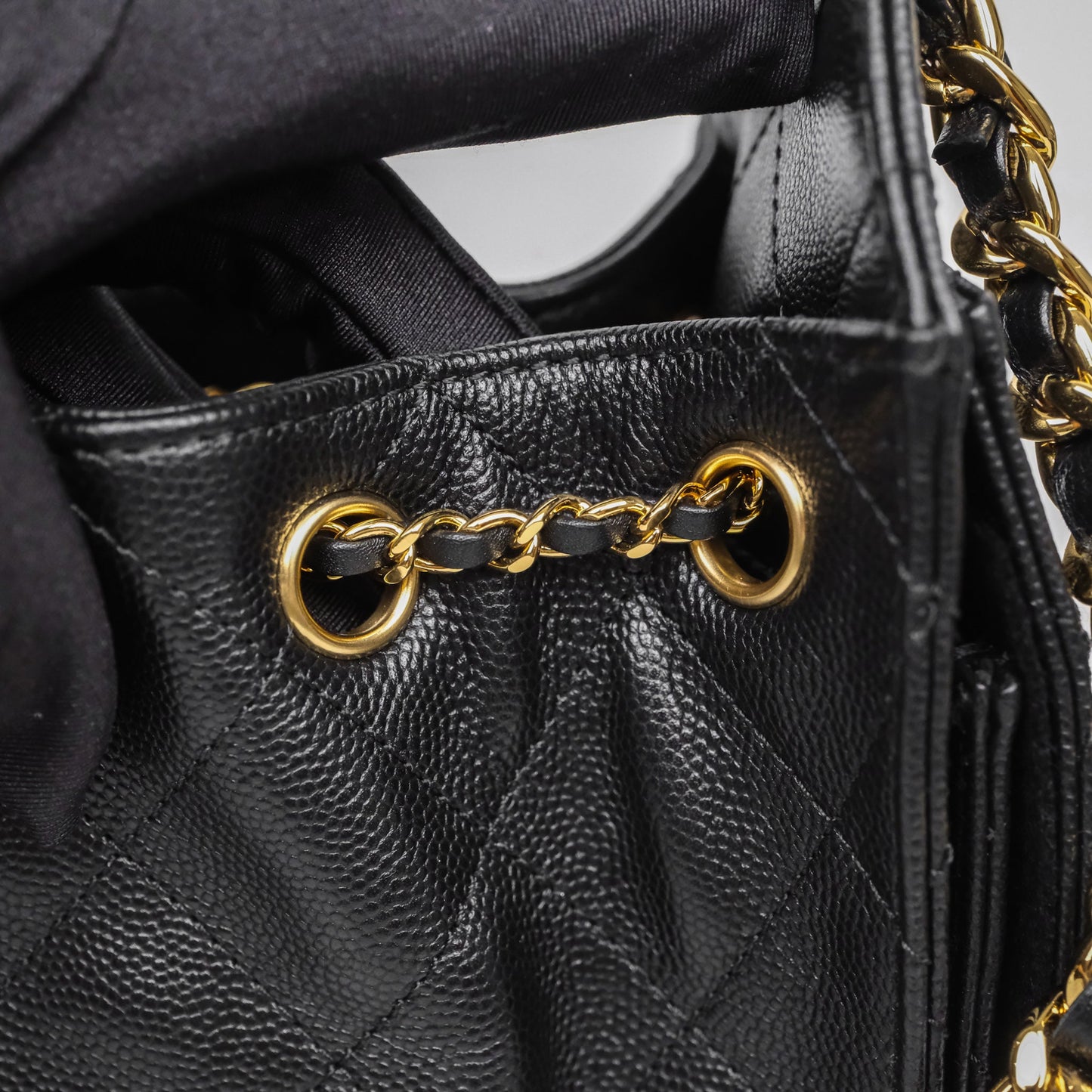 Chanel 25 Mini Bag Black Caviar Gold Hardware