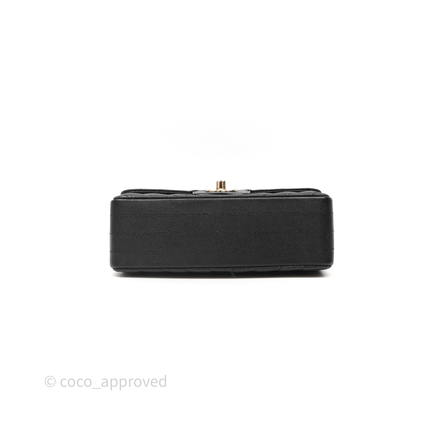 Chanel Quilted Mini Rectangular Black Caviar Gold Hardware